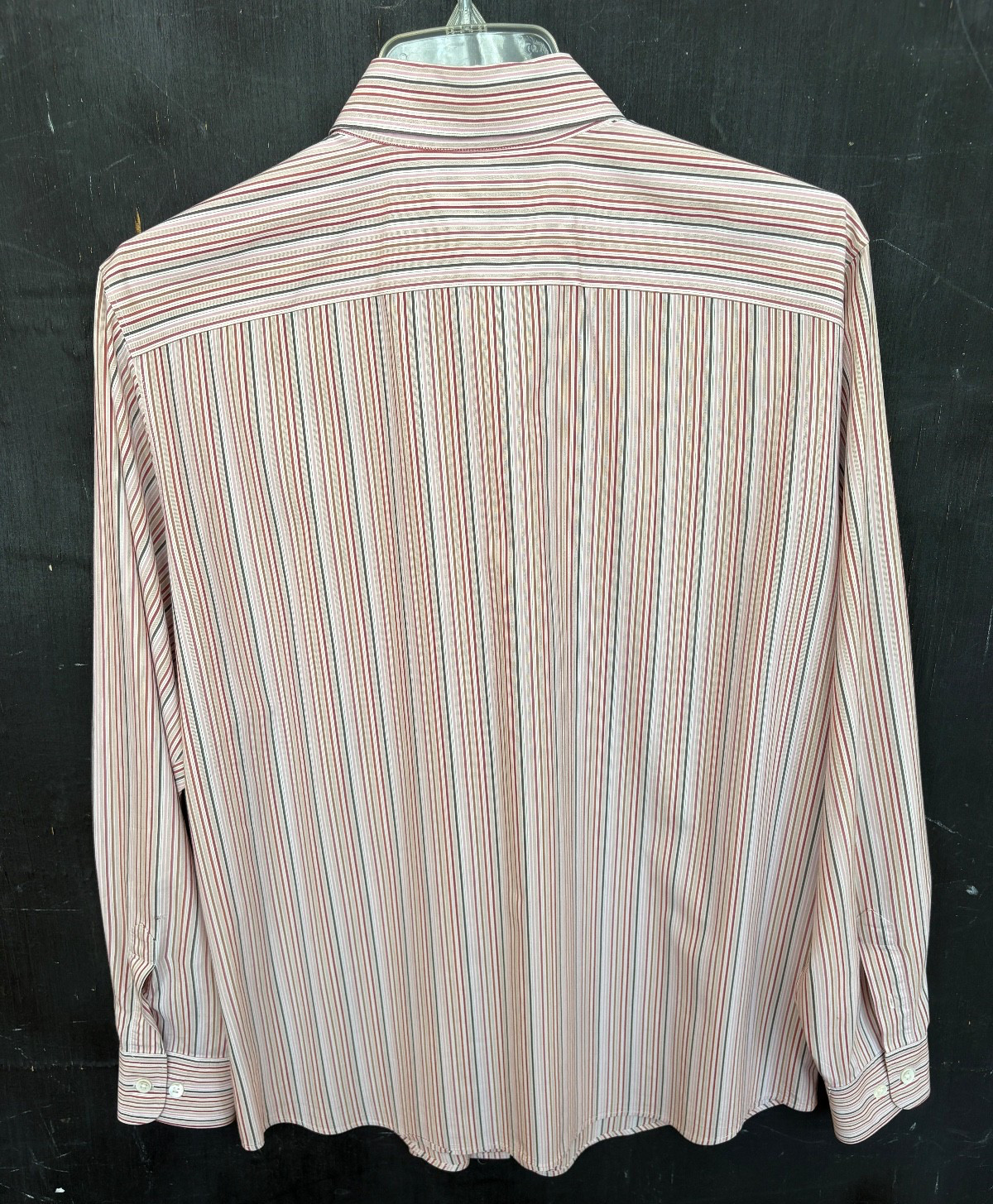 Façonnable Shirt Top Blouse Women’s Large Stripes LS Cotton Blend Logo Pocket