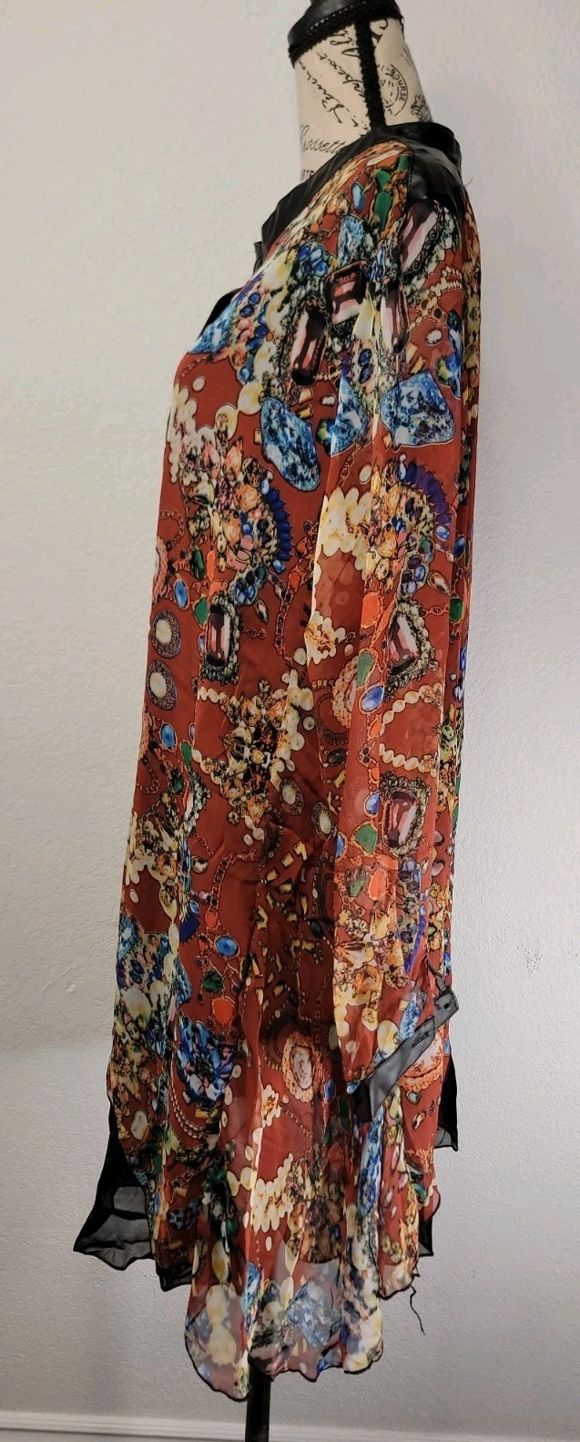 Pretty Angel Fairy Tunic Top XL Silk Long Sheer Sleeves Romantic Whimsygoth