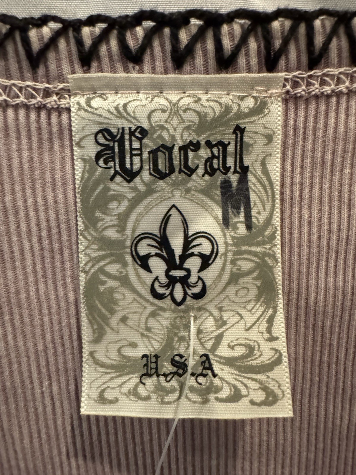 Vocal Women M Sleeveless Knit Graphic Print Angel Tank Rhinestone Lace