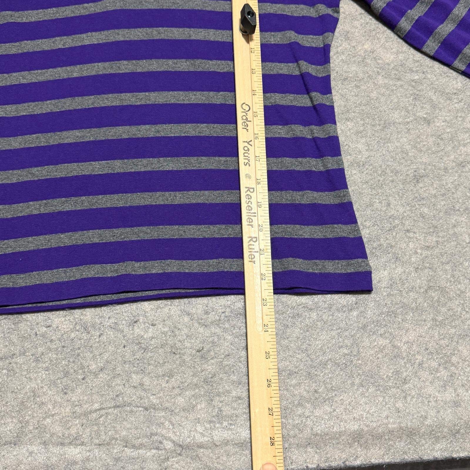 Lauren Ralph Lauren Jeans Co Womens Purple Gray Striped Quarter Zip Pullover M