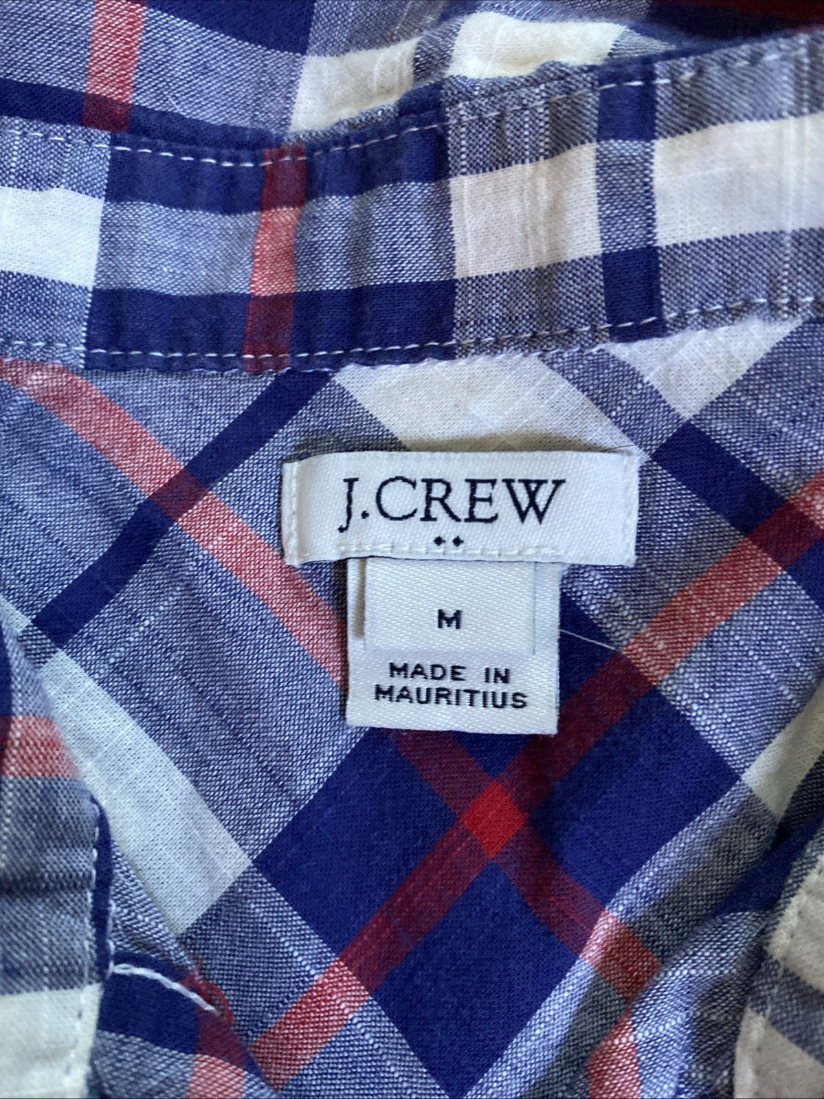 J. Crew Women’s Plaid Popover Tunic Blouse Long Sleeve Pocket Size Medium