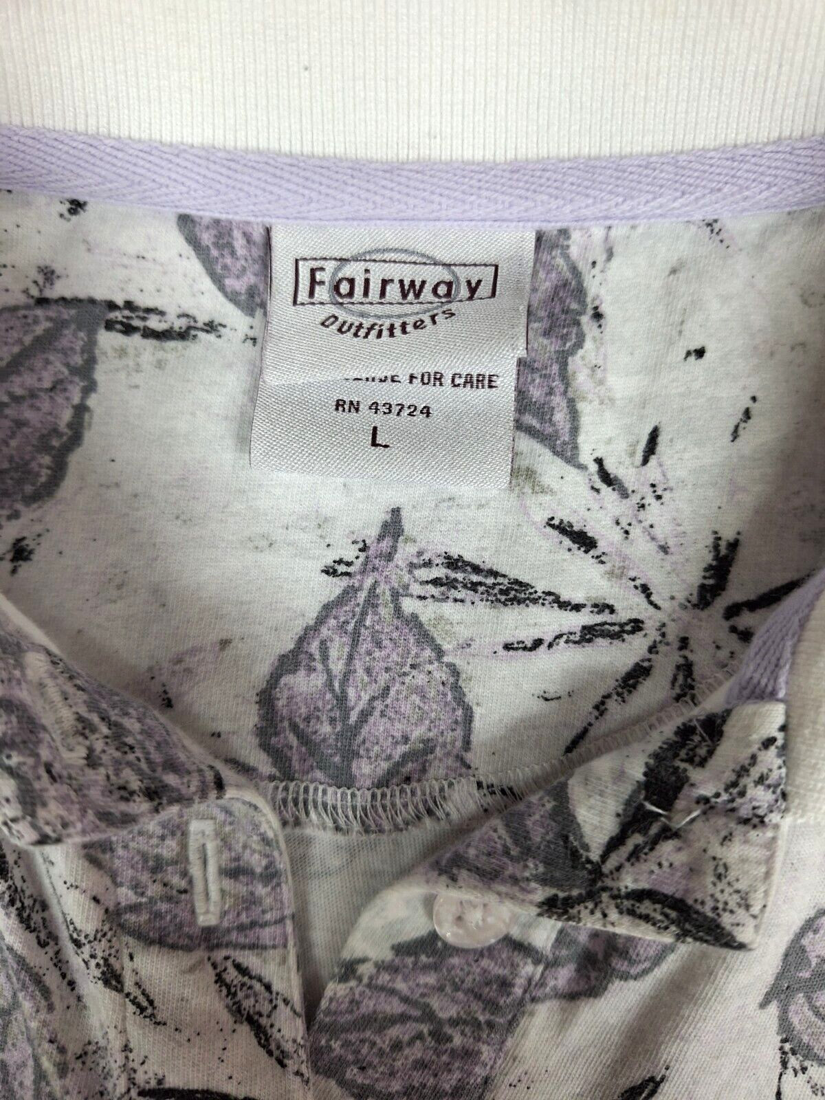 Fairway Outfitters Womens Polo Shirt Size Large Short Sleeve Purple Golf Shirt