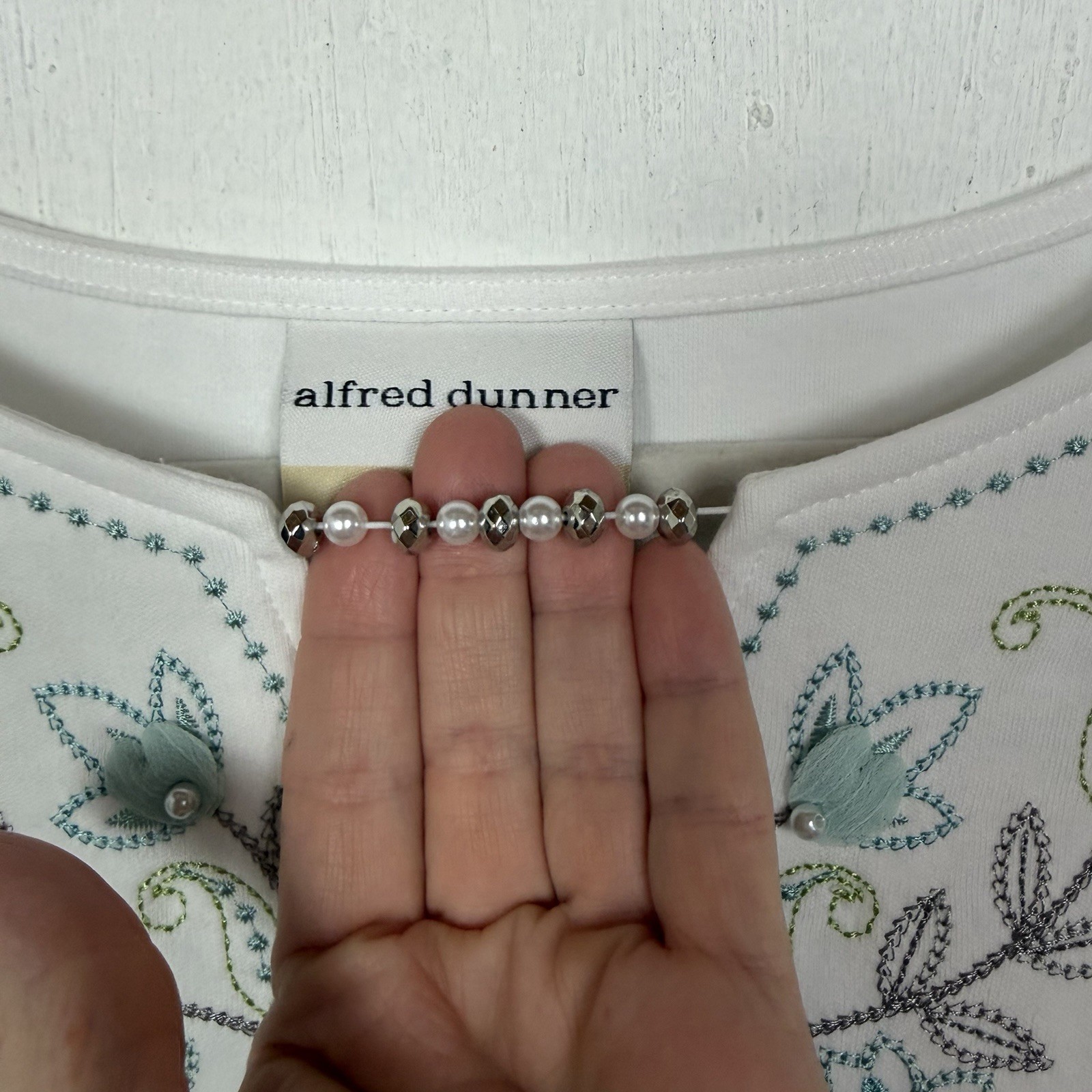 Alfred Dunner NWT Floral Applique Tunic Plus Size 2X Beaded Embroidered Garden