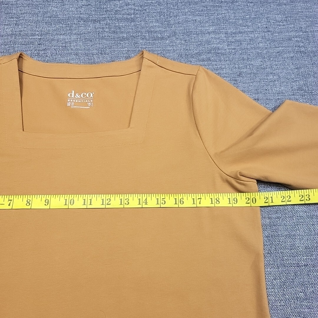 Denim Co Dressy Perfect Jersey Trendy Top Medium Sz Butterscotch Tee Shirt