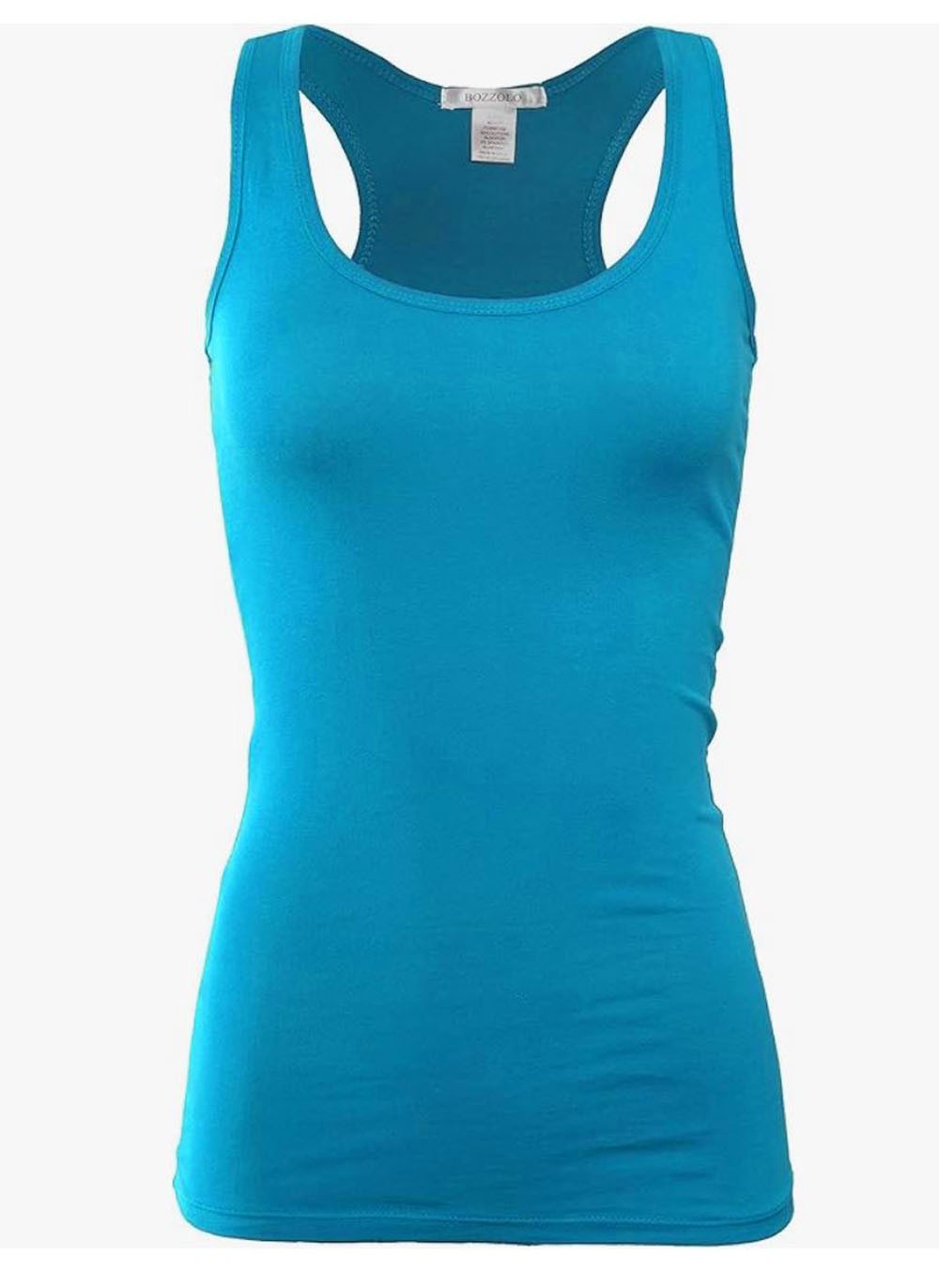 Racer Back Stretchy Muscle Shirt Solid Plain Cotton Spandex Fitted Tank Top