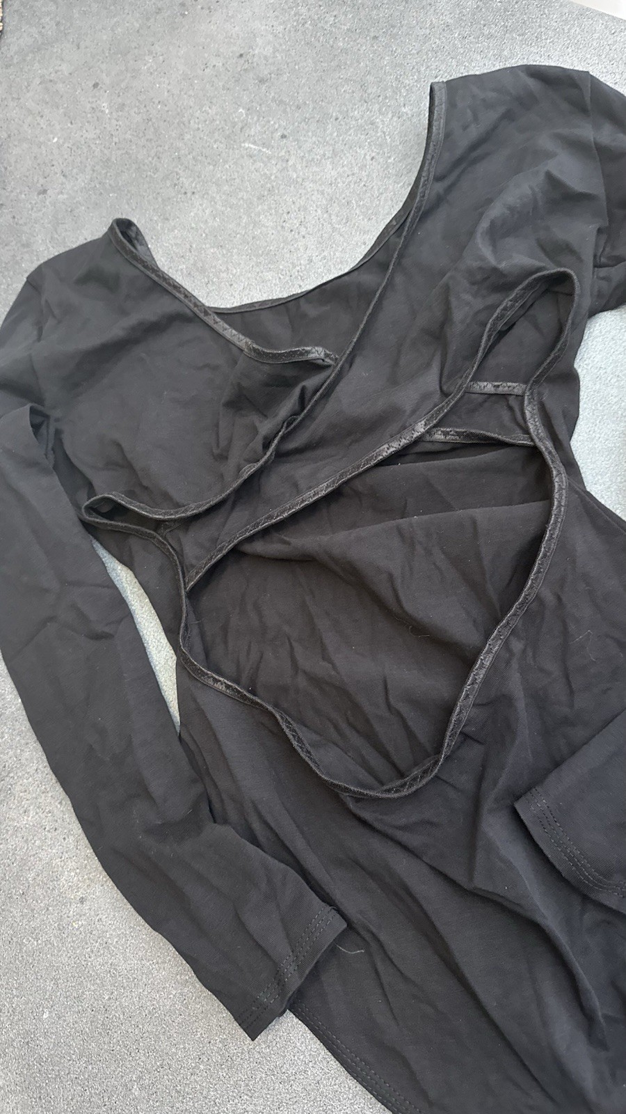 Black Long Sleeve Bodysuit for Latin or ballroom dancers