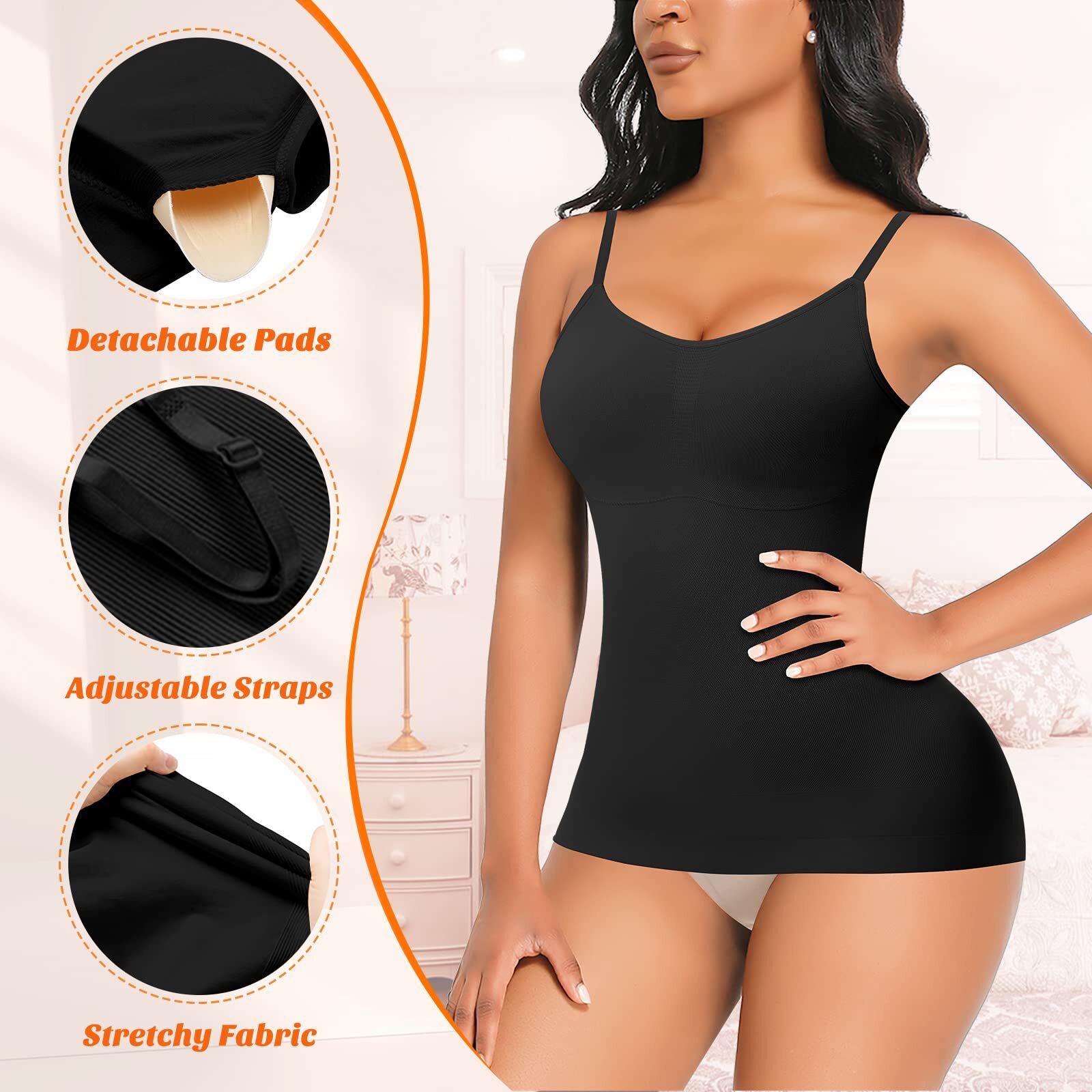 Women Slimming Vest Camisole Body Shaper Firm Tummy Control Compression Tank Top