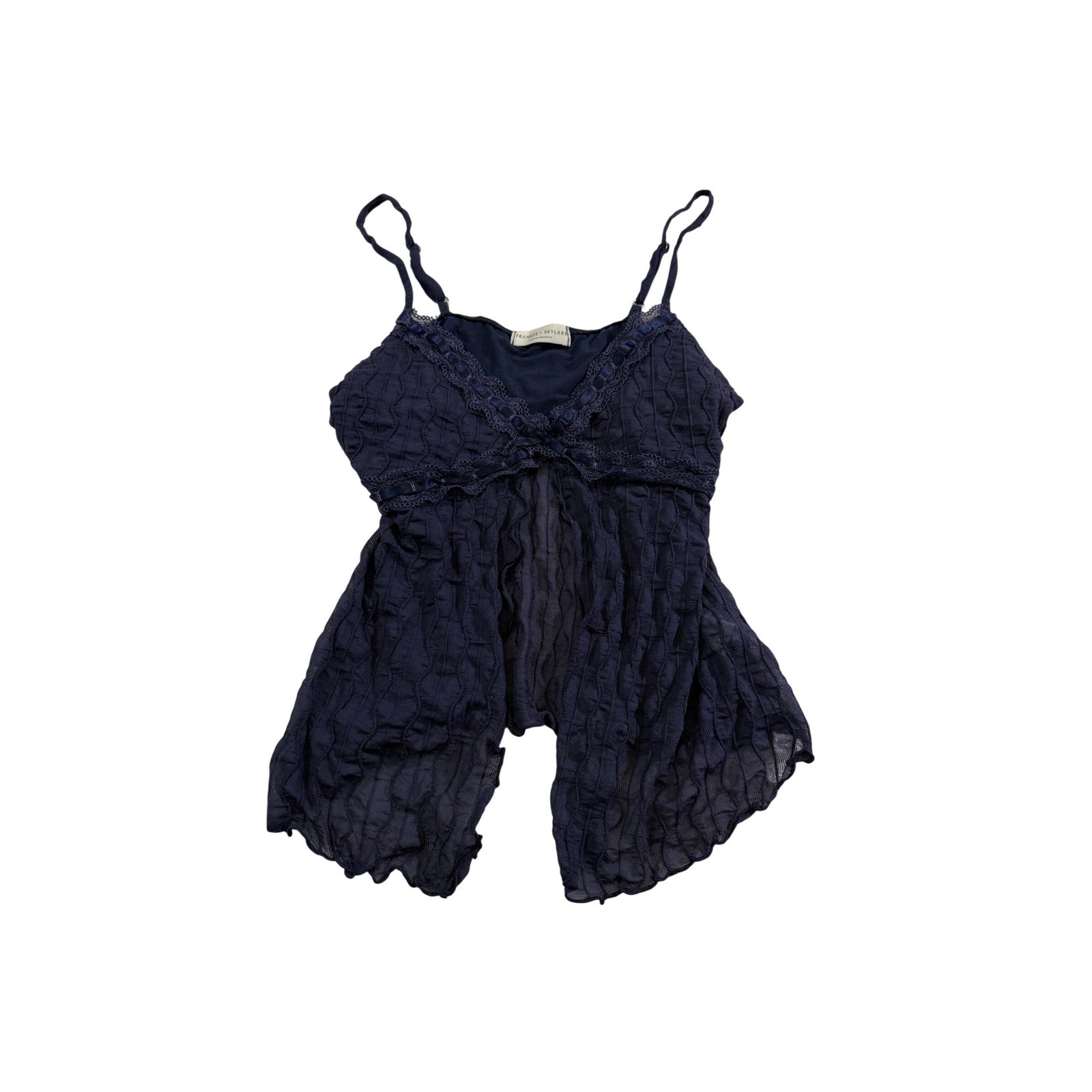 Y2K Babydoll Camisole Top Lace Fairycore Boho Whimsigoth Festival Coquette S