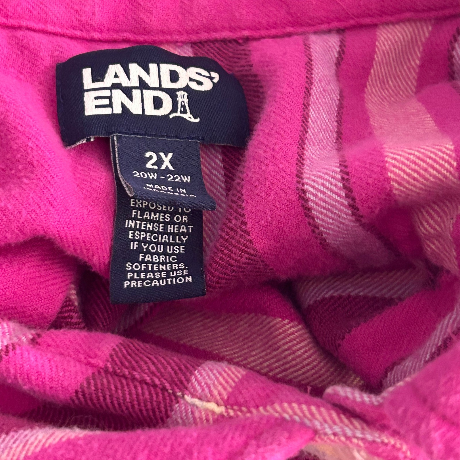 Lands End Womens Flannel Shirt 2x Warm Cozy Comfy Fall Spring Adventure Hiking
