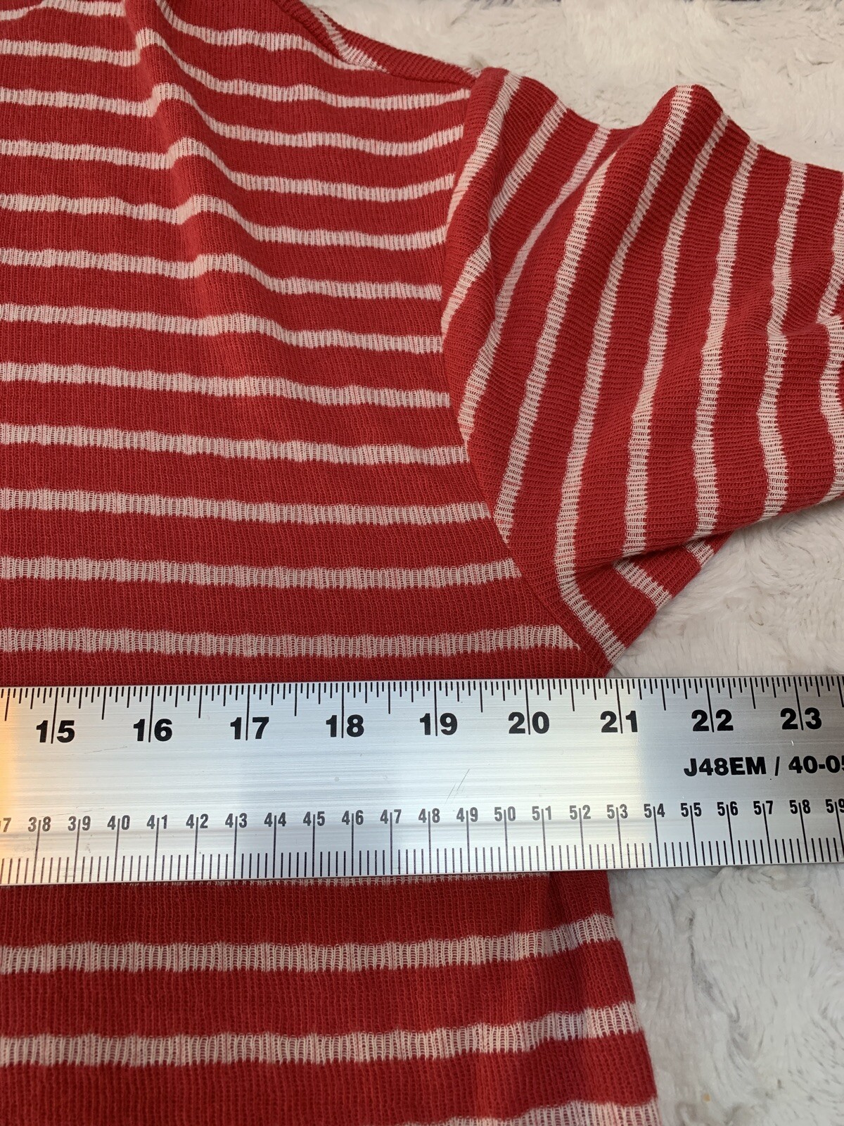 Any Body Sweatshirt Womens Medium Loungewear Red White Striped Hooded Pullover