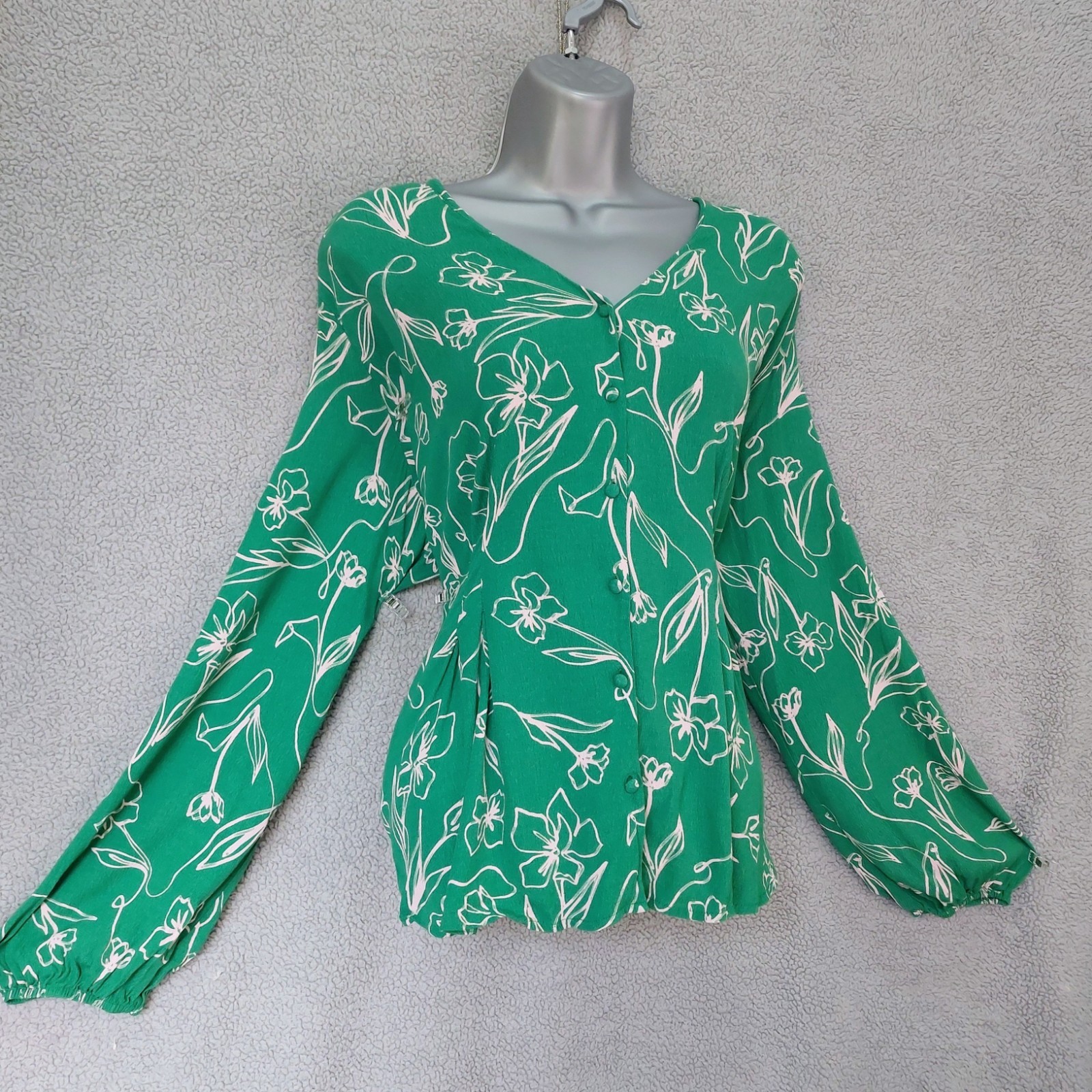 Monsoon Ladies UK 22 Jade Floral Blouse Top Party Work Summer Lightweight