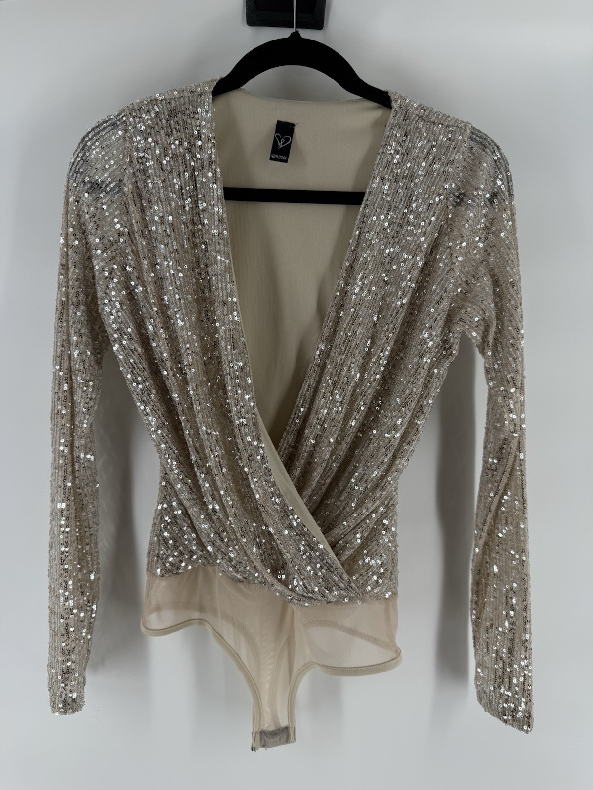 Windsor Silver/Gold Champagne Sequin Bodysuit Size M