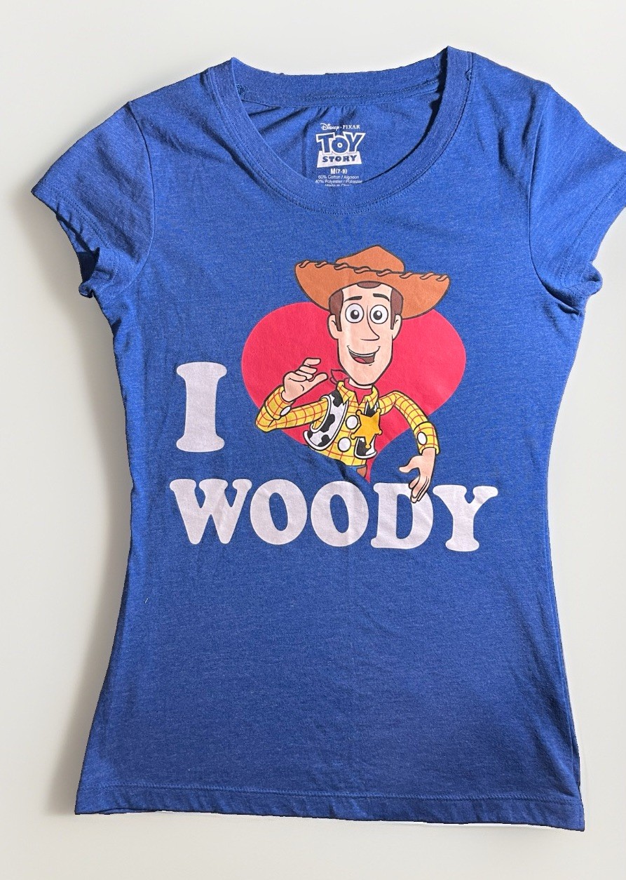 Toy Story I love Woody T-Shirt Womans Size MED New W/O Tags.