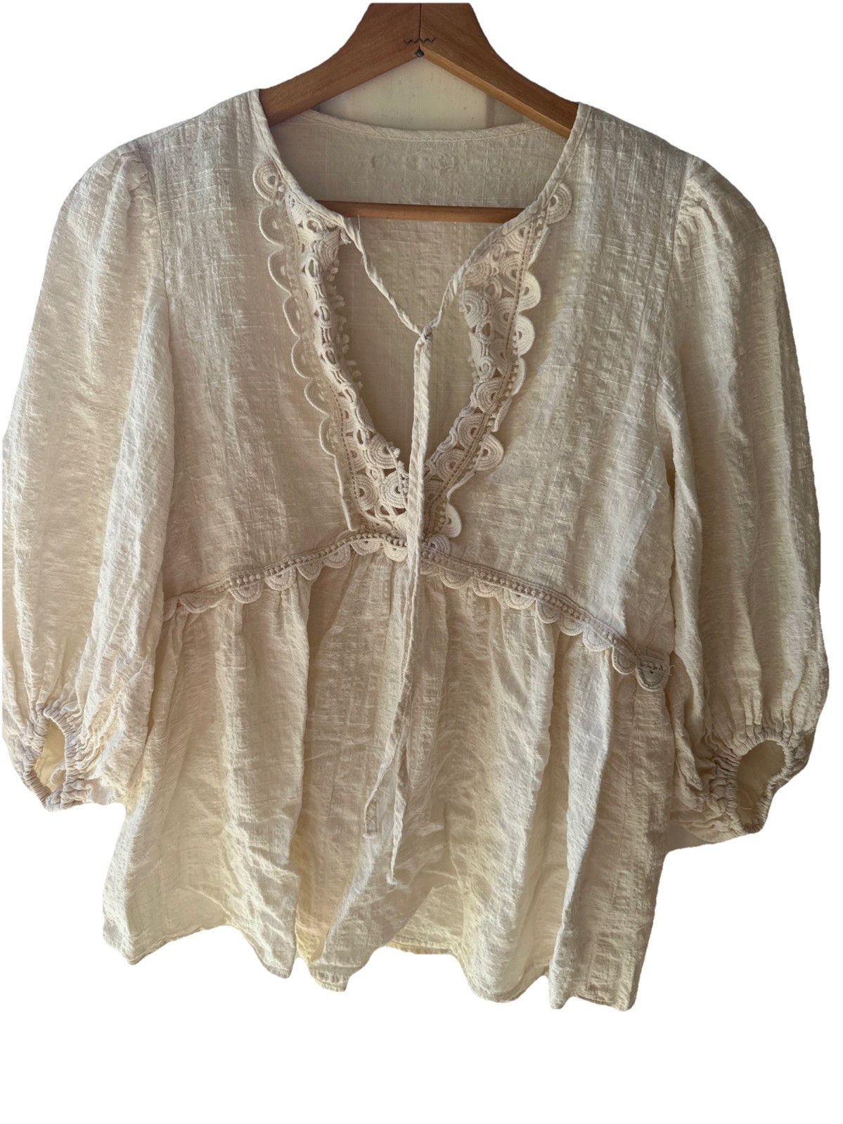 BLousy, free Linen, Cotton, Oversized, Empire Waist Size Med Pullover Read Below