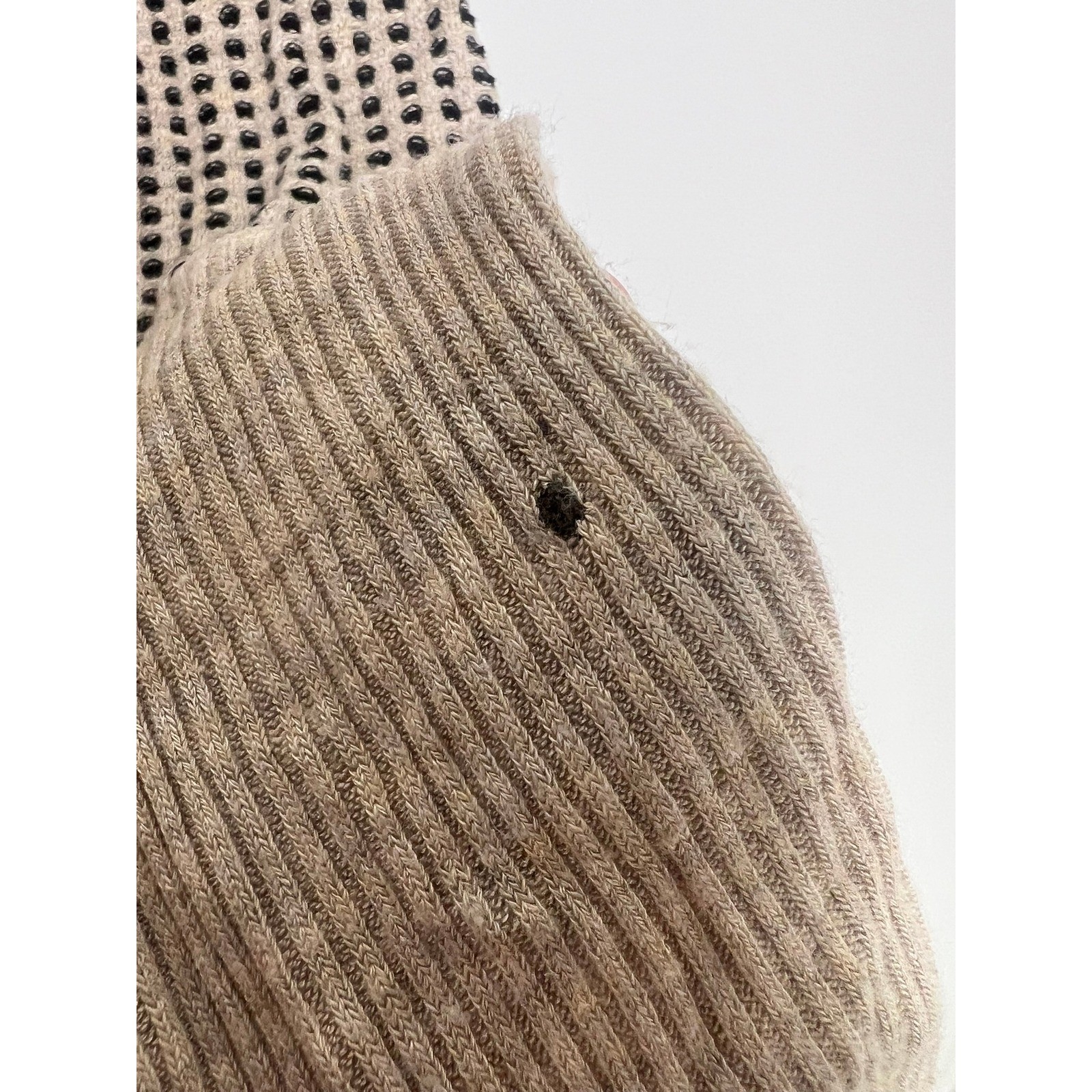Earthbound Trading Co Wm Sm Tan Black Waffle Knit Raglan Cottage Boho Lagen Top