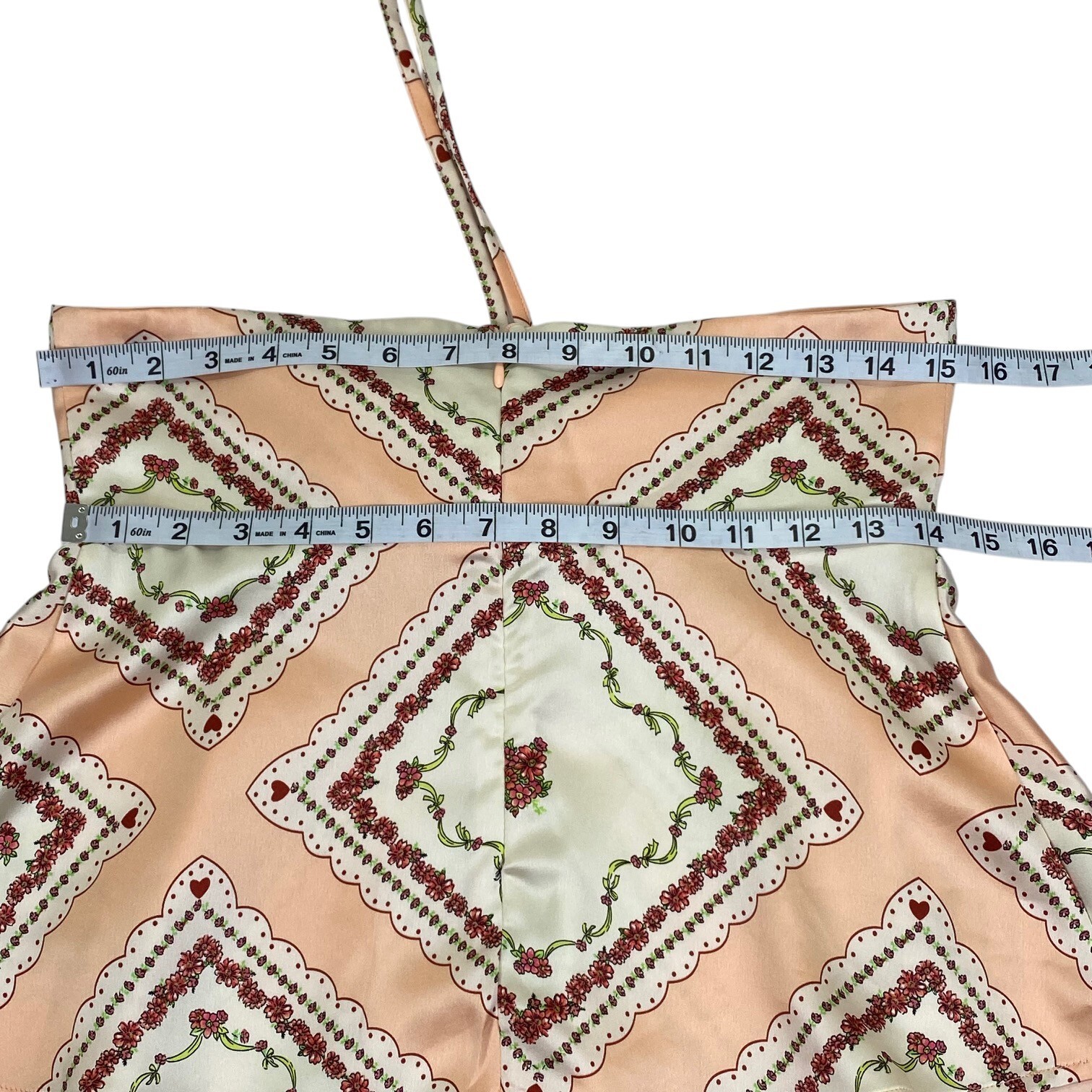 Forever 21 Baby Doll Halter Top | S | Peach Satin | Festival Hippie Whimsy Fairy