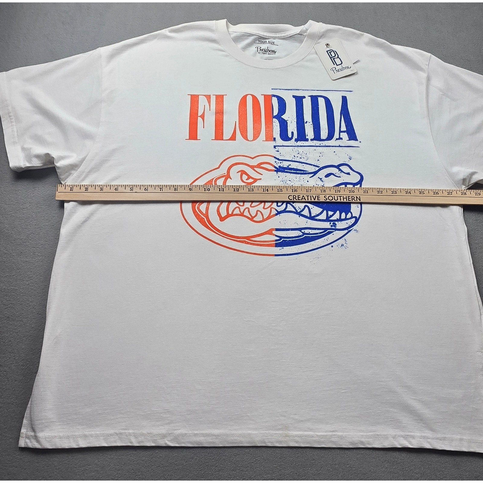 Pressbox Florida Gators White Split Graphic oversized T-Shirt OS 61900SLD NEW