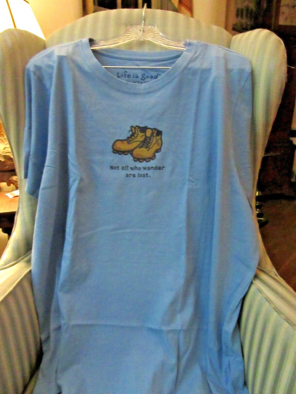 NWT LIFE IS GOOD WOMENS VINTAGE S/S CRUSHER TEE..”HIKING (WANDER) BOOTS..(XXL)