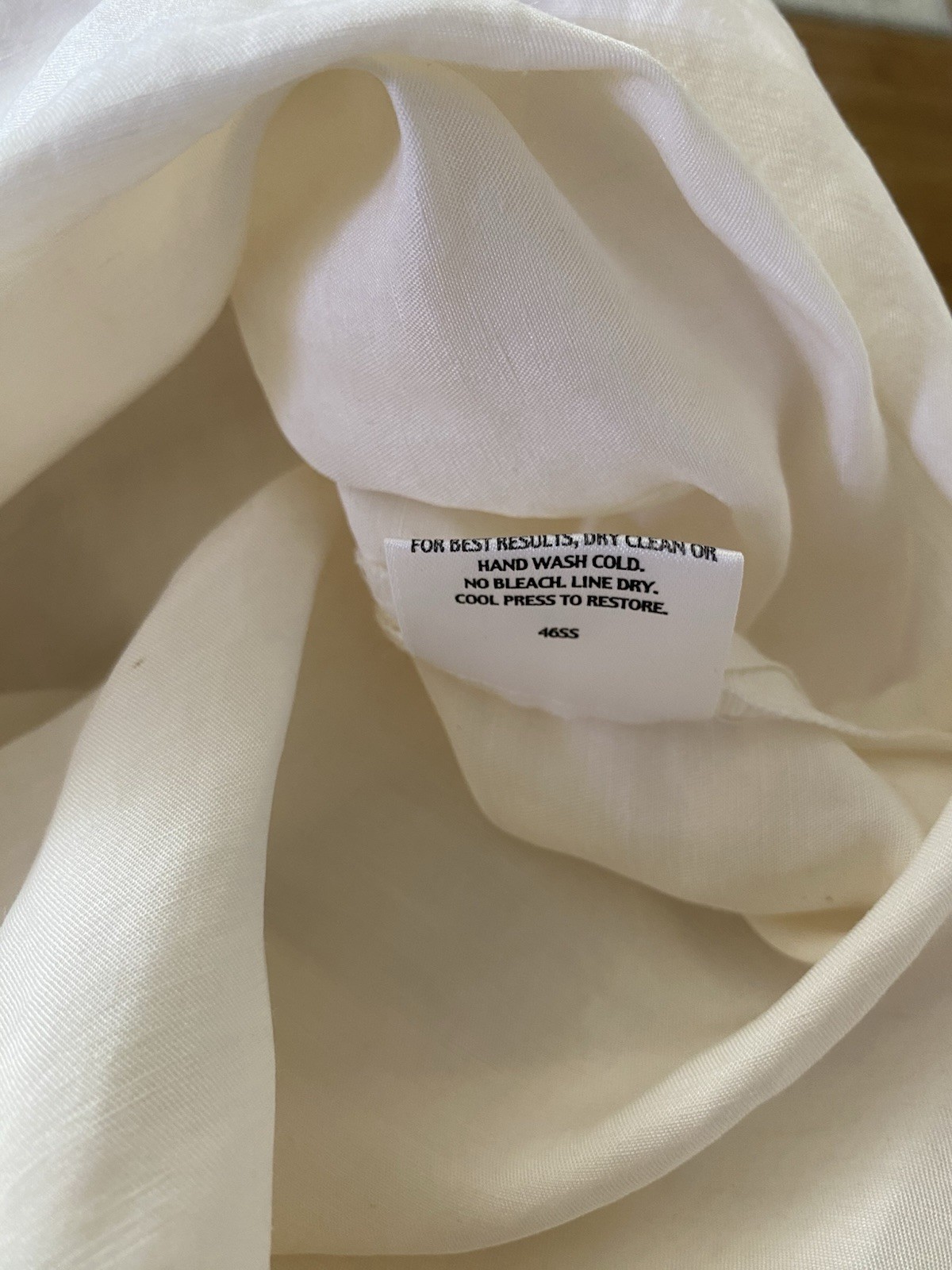 Eileen Fisher Ivory Linen Silk Tunic ~ Mandarin Collar ~Sleeveless M- 40 In Bust