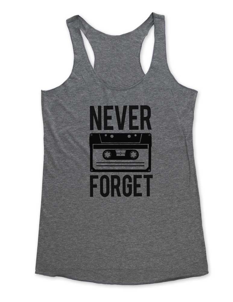 Never Forget the 80s Cassette Tape Retro Music tank top Soft TriBlend Racerback