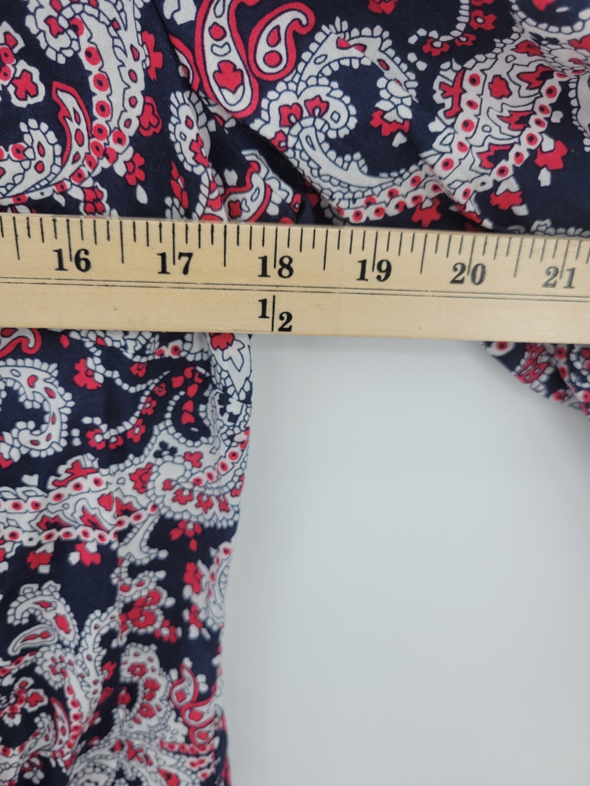 J Crew Top Womens Small Blue Red White Floral Paisley Button Up Feminine
