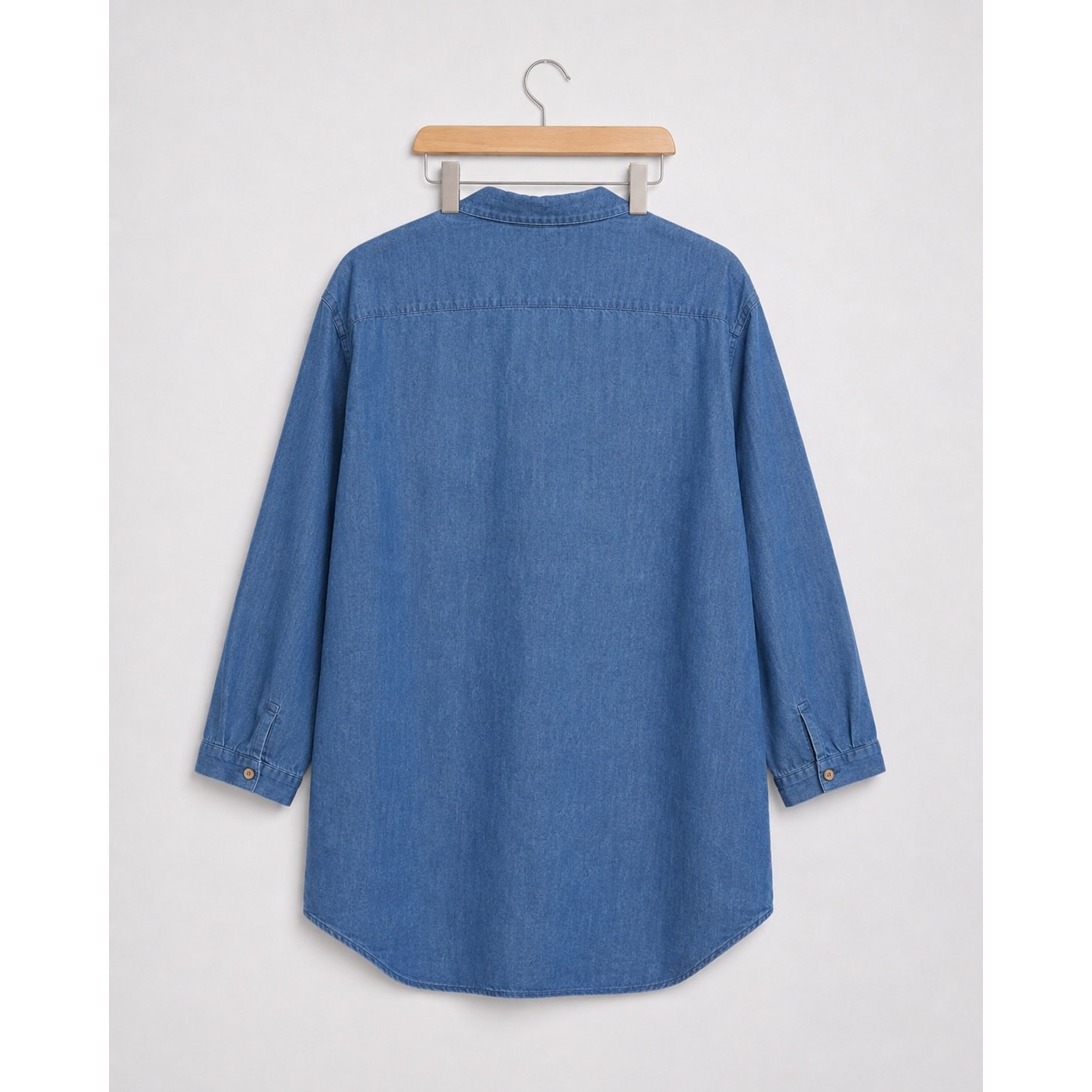 Blue Wash Chambray Button Down Tunic