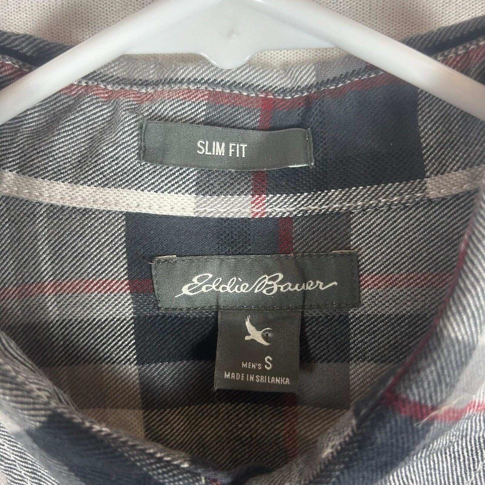 Eddie Bauer Womens Plaid Long Sleeve Button-Down Shirt Size Small Slim Fit Gray