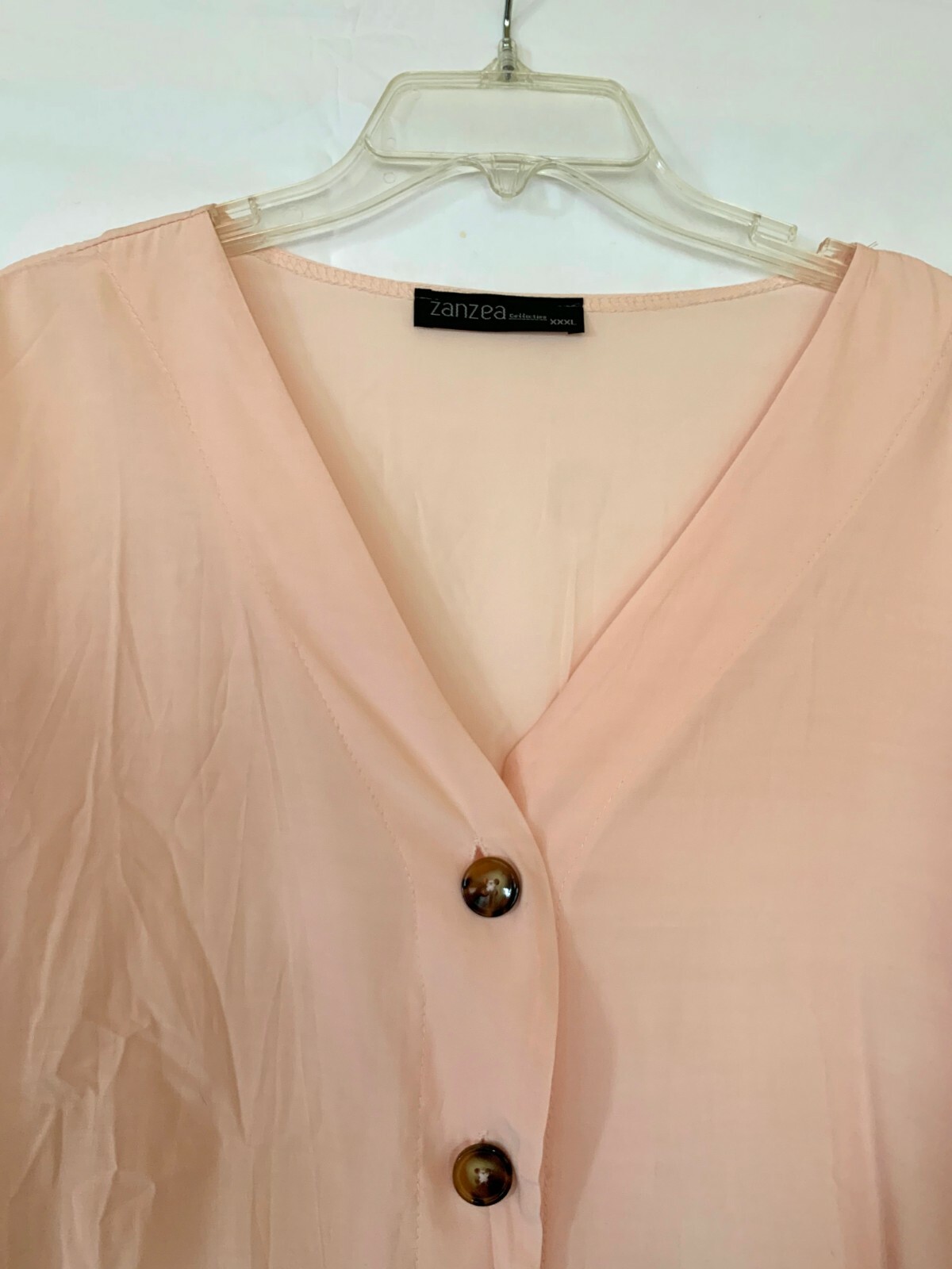 ZANZEA COLLECTION, WOMEN’S XXXL SOFT PINK LIGHTWEIGHT BUTTON FRONT TOP, NWOT