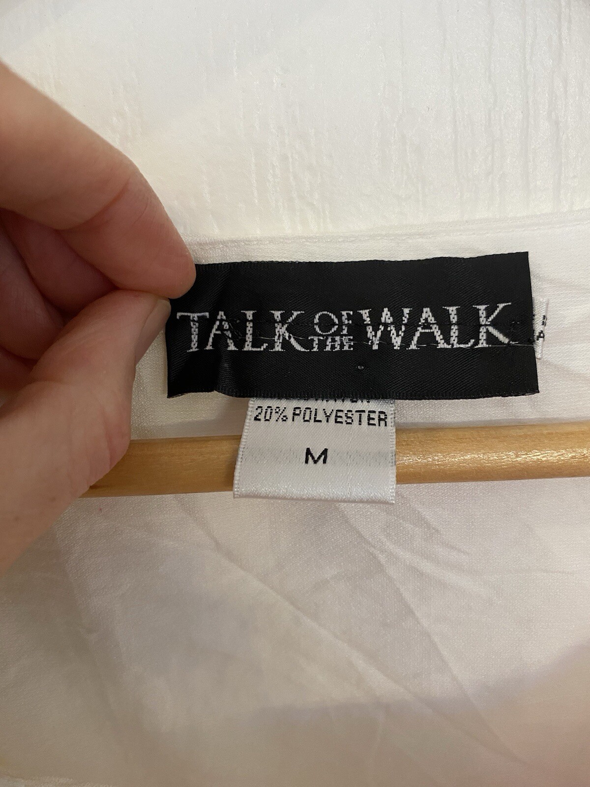 Talk Of The Walk Womens White Geometric Art To Wear Blouse Size Medium Lagenlook