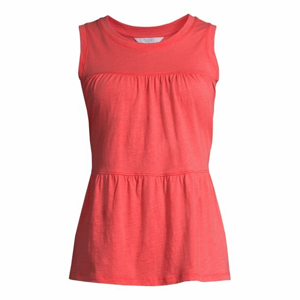 Time and Tru Women’s Tiered Tank Color Orange Size XXL/2XG (20) (LOC TUB-134)