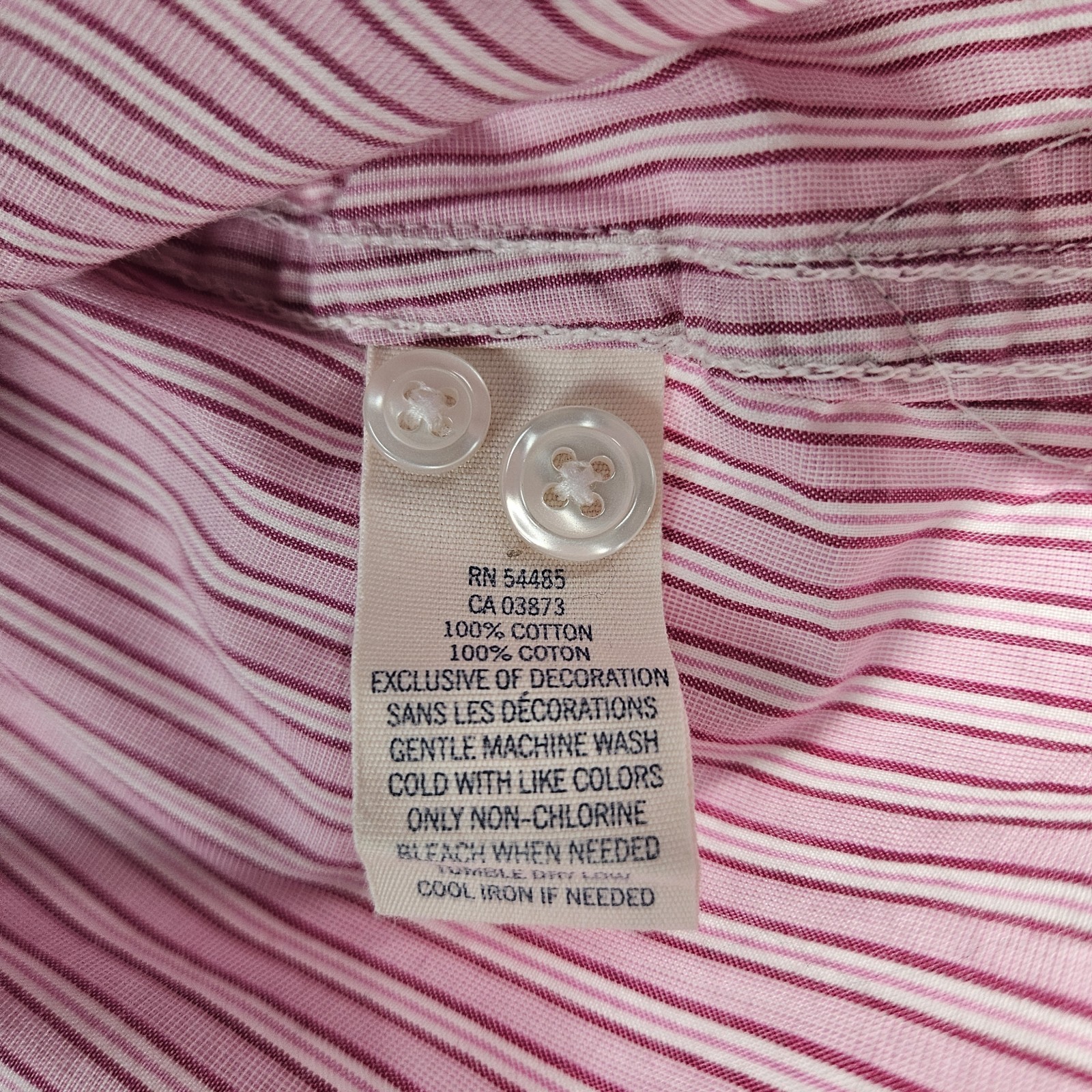 American Eagle Favorite Shirt 100% Cotton Pink White Stripe Button Down Y2K 10
