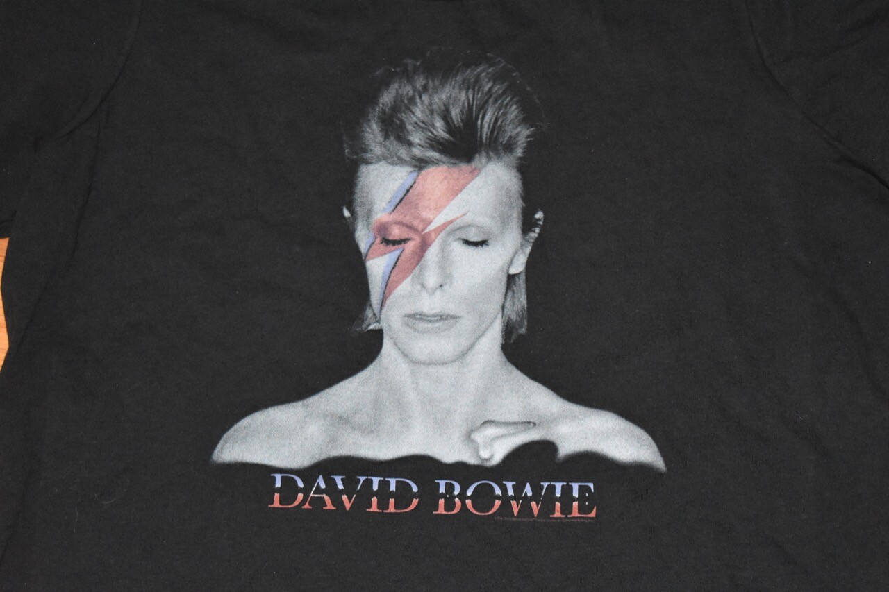 NWT David Bowie Aladdin Sane Lightning Bolt T Shirt Black Art Museum Exhibit XL