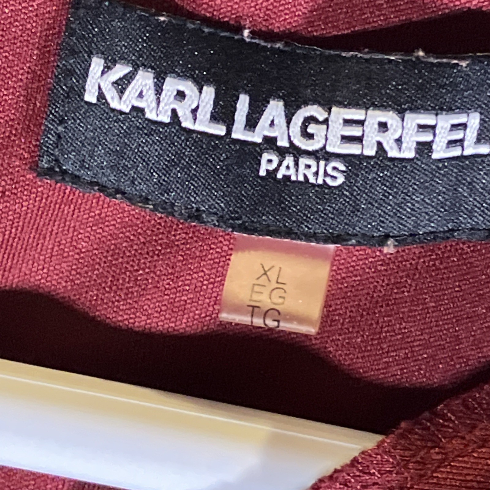 Karl Lagerfeld Burgundy Blouse Womens XL Designer Chic Quiet Luxury Old Money