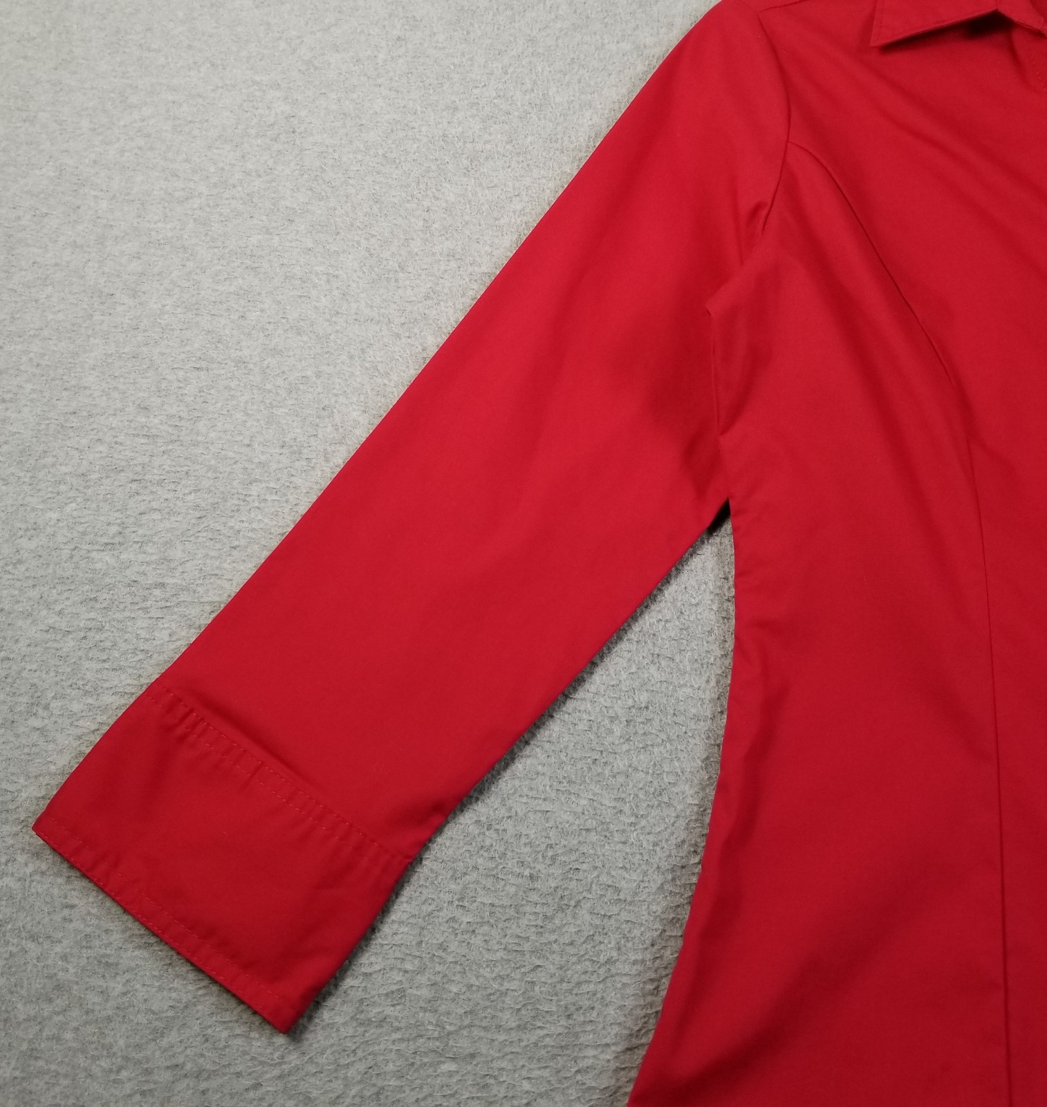 RIDERS Lee Button Up Shirt Women’s Small S Red 3/4 Sleeves Easy Care Stretch Top