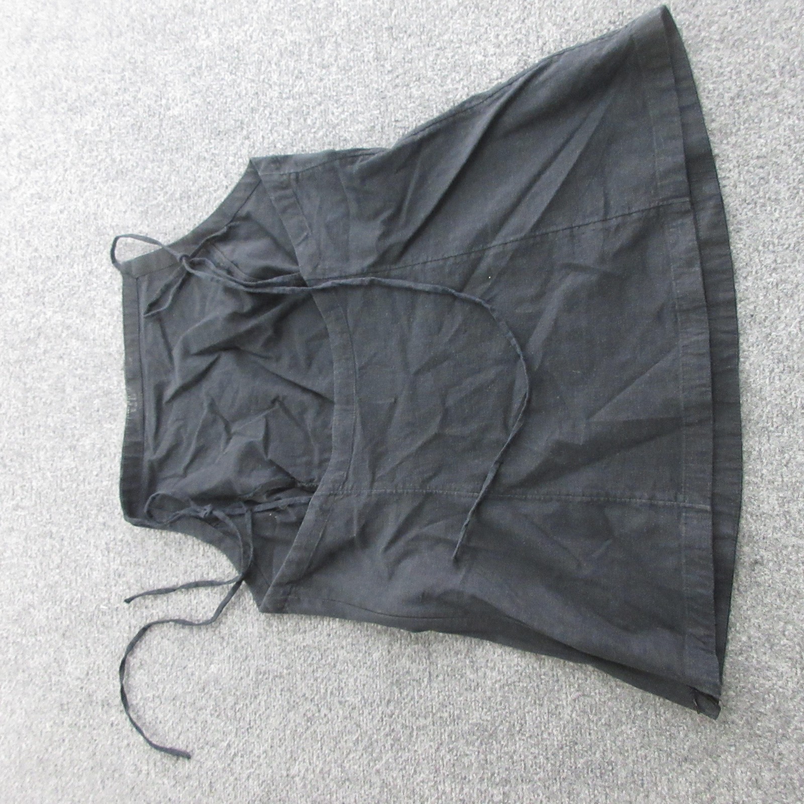 Maeve Tank Top Womens XL Black Linen Blend Wrap Tie Casual Summer Light Classic
