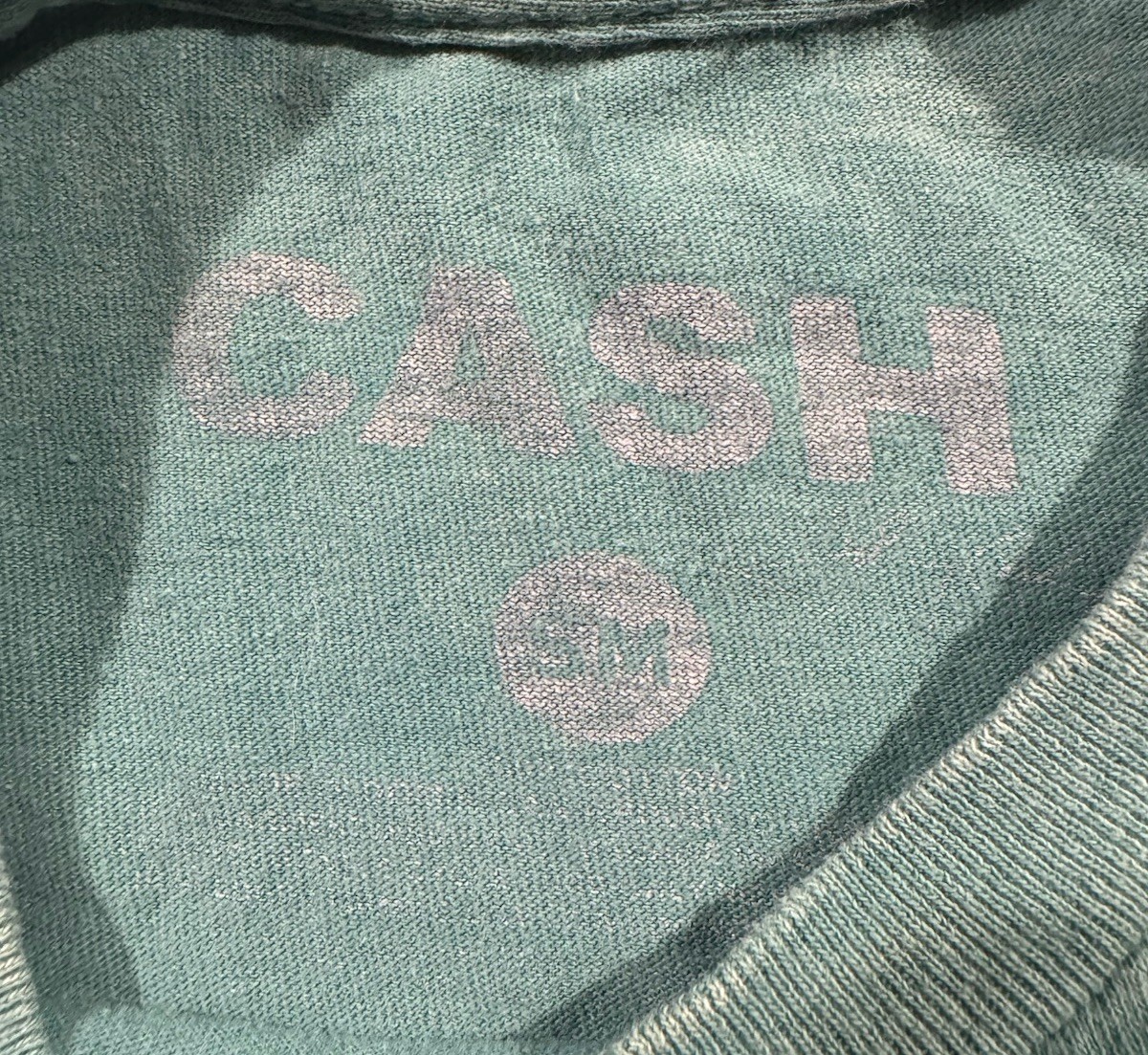 Johnny Cash T-Shirt Womens Small Green Official Licensed Cowboy Hat Boots Logo
