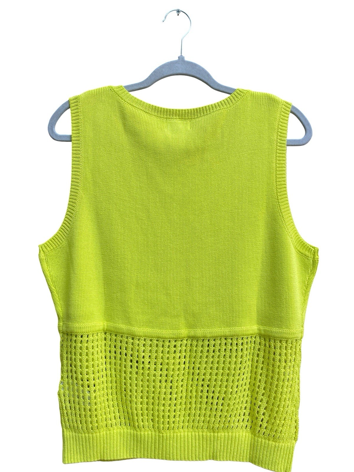 The Drop NWT Sulphur Spring Sleeveless Knit Top Neon Green Yellow Size XXL