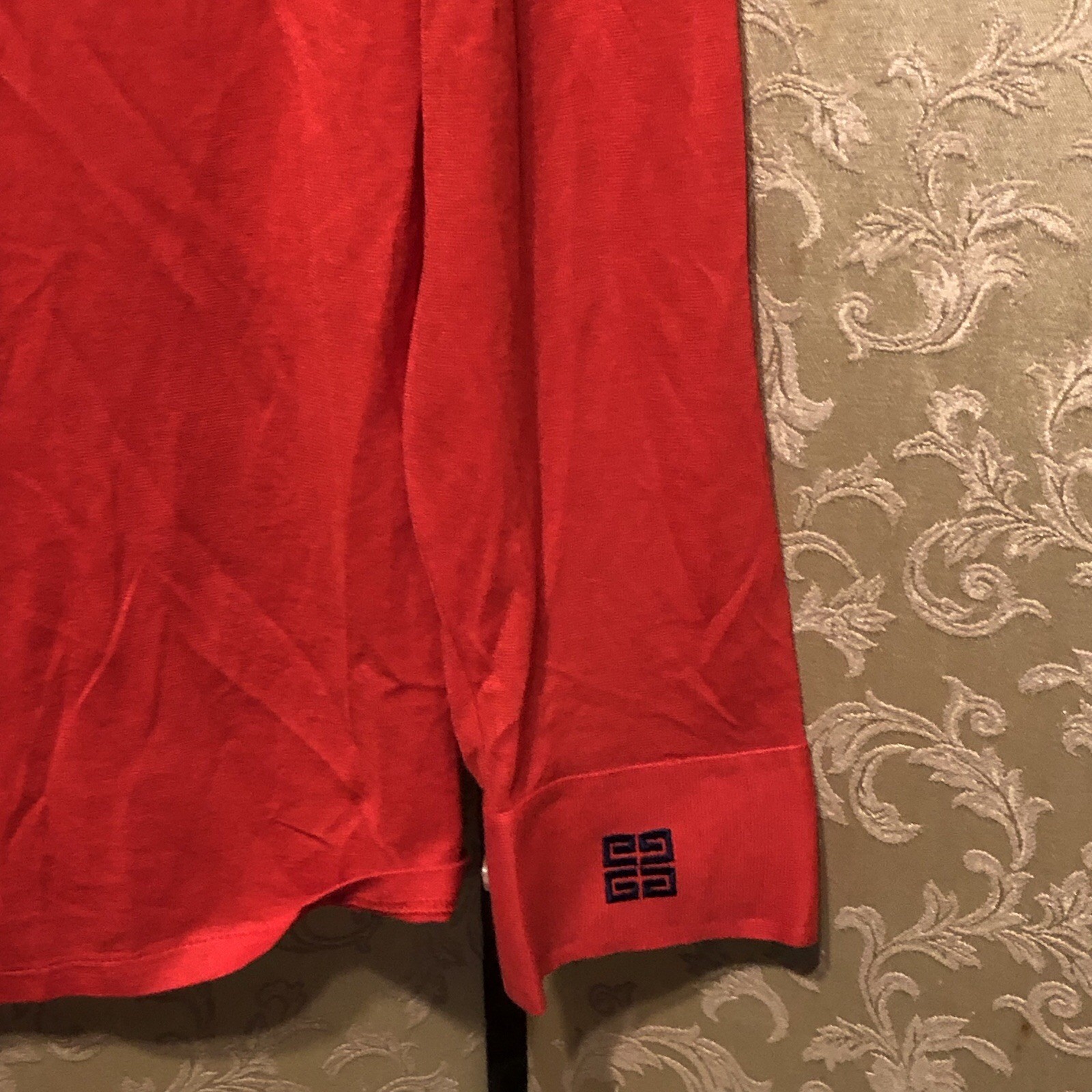 Givenchy Saks Fifth Avenue Vintage Red Button Down Top Size Medium M