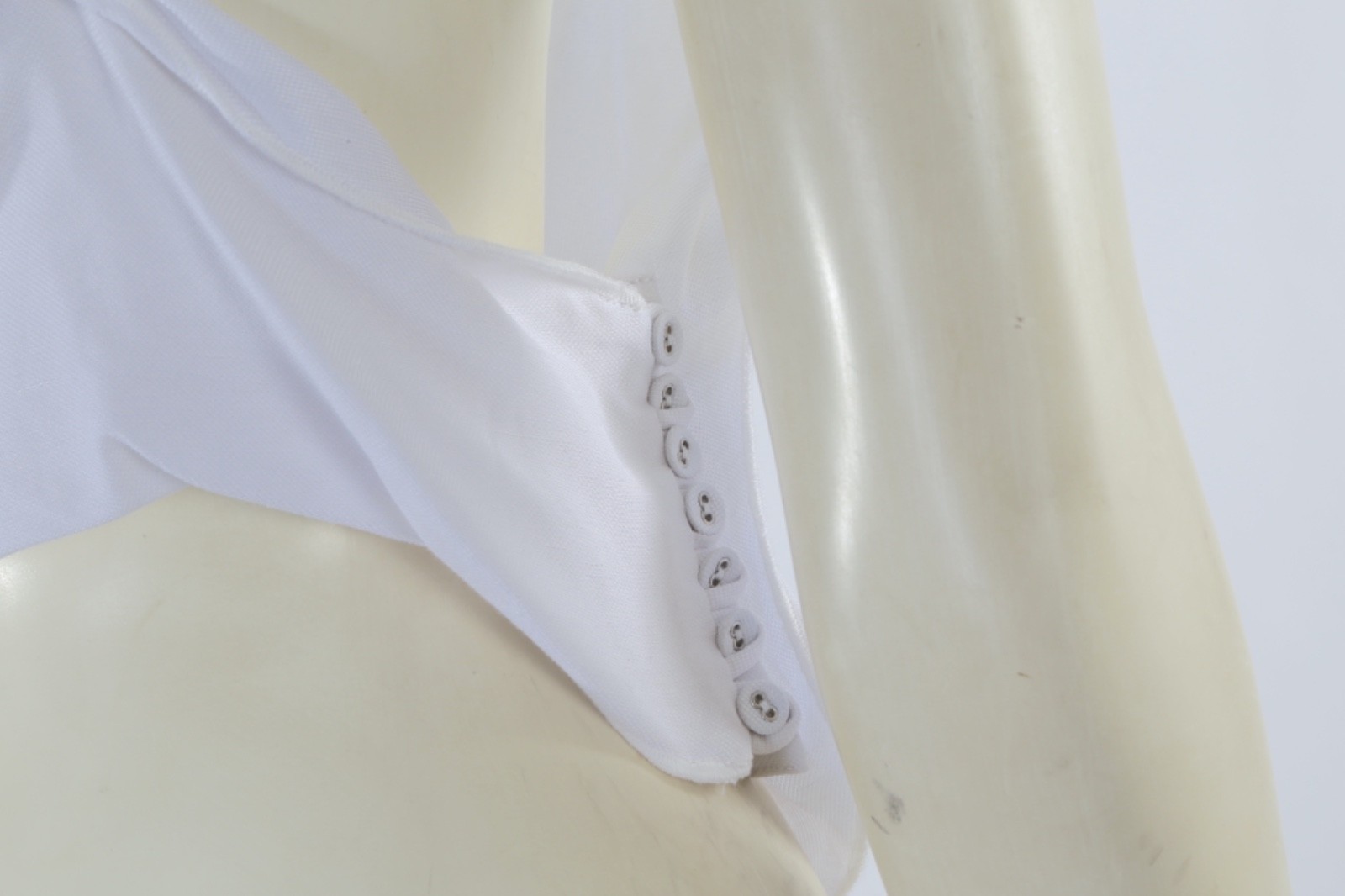 White One Shoulder Rosette Top Size S Ruched Drape Asymmetric Cotton Blouse