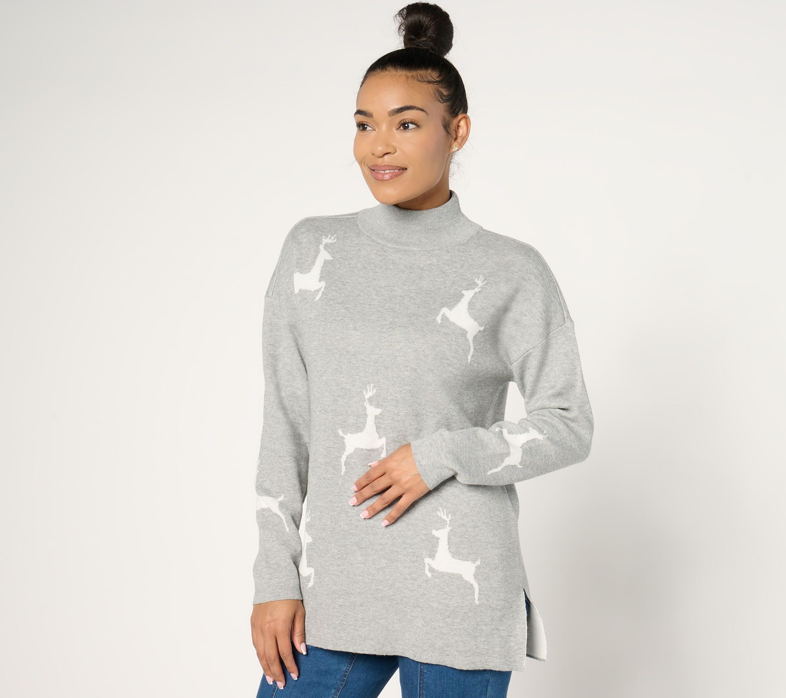 Belle by Kim Gravel Women’s Top Plus Sz 1X Hold Me Closer Tiny Gray A670937