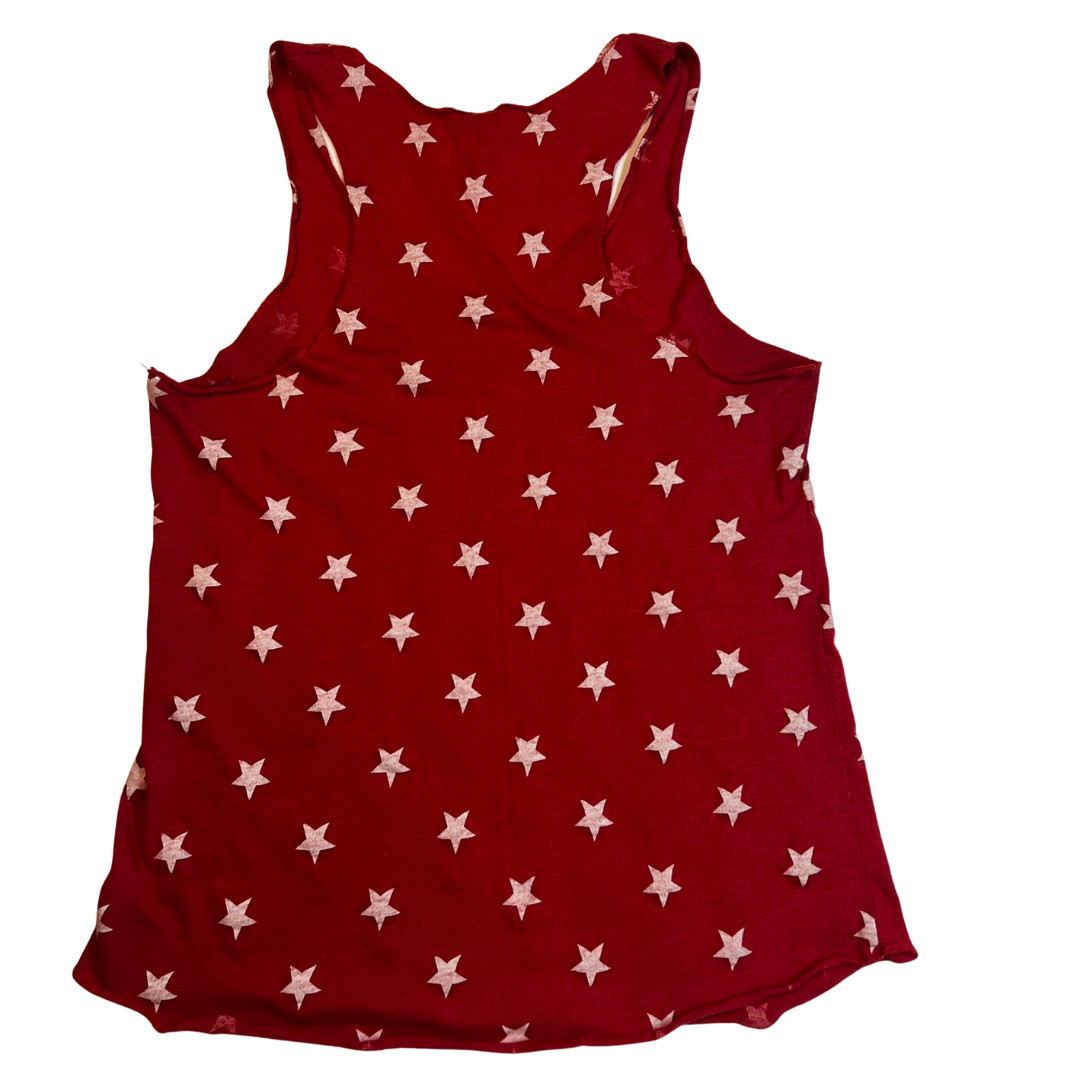 Alternative Tank Womens XL Red White Stars Racer Back Athleisure Lounge Shirt