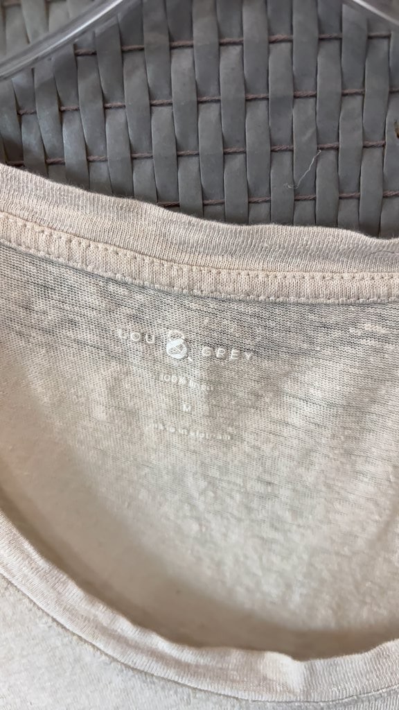 Lou & Grey Women’s Beige Linen T-Shirt