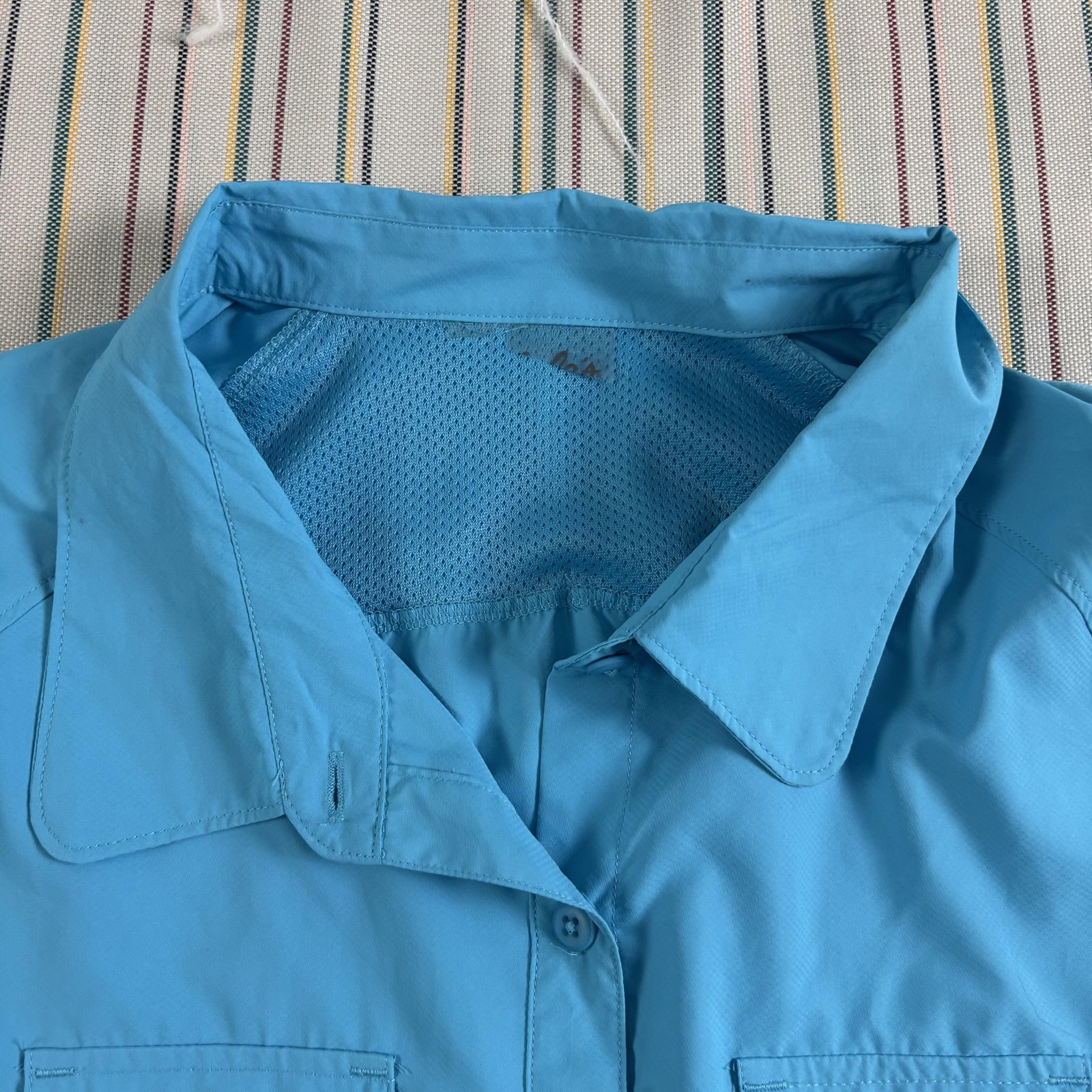 Cabela’s Shirt Womens 2XL Blue UPF 30 Long Sleeve Button Up Outdoor Hiking