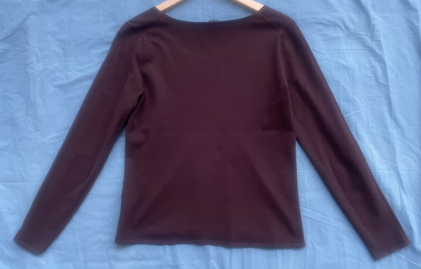 Small Maroon EILEEN FISHER L/S Fine Gauge Knit Top $175 Retail