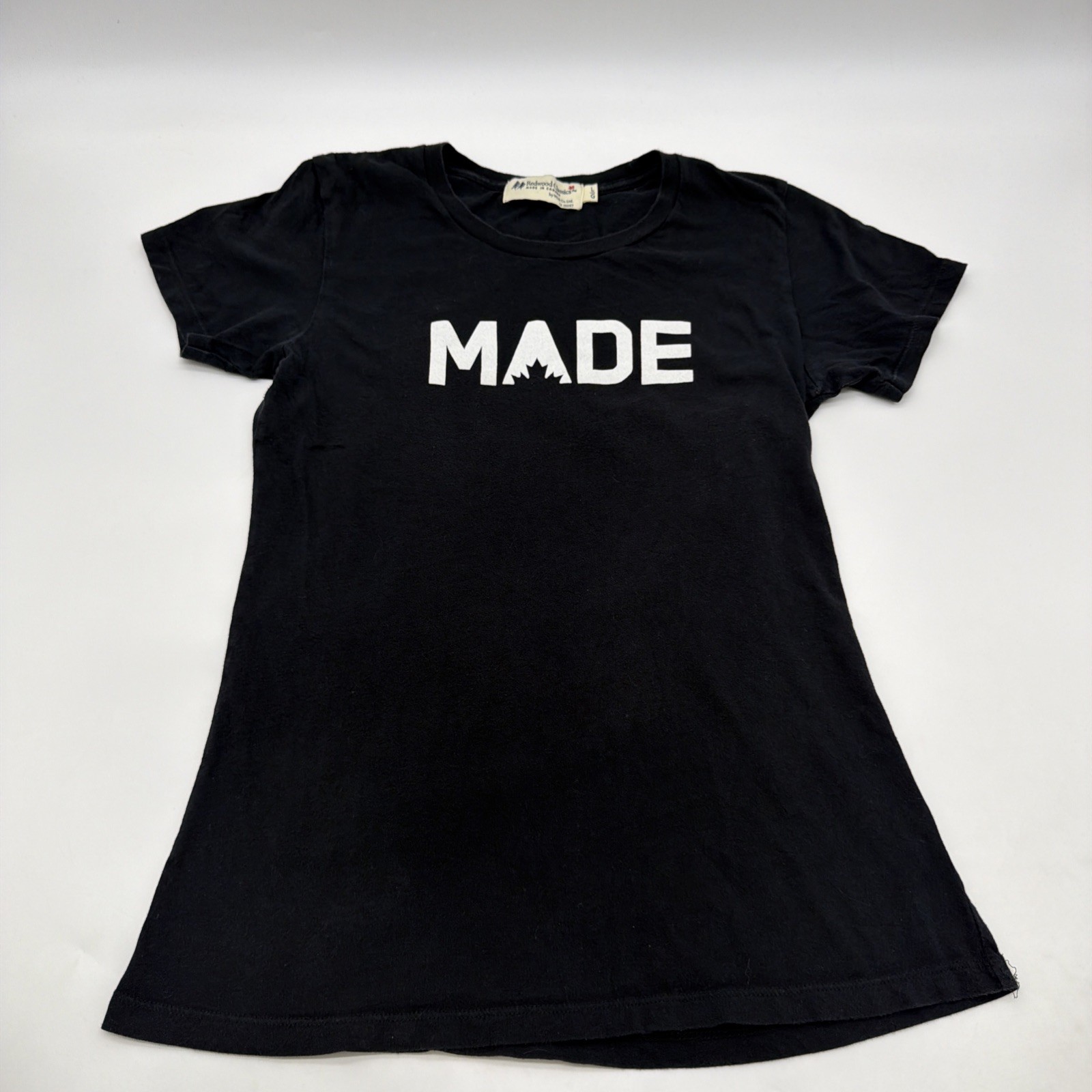 Redwood Classics T-shirt Women L Boack Graphic Print Logo .#46645