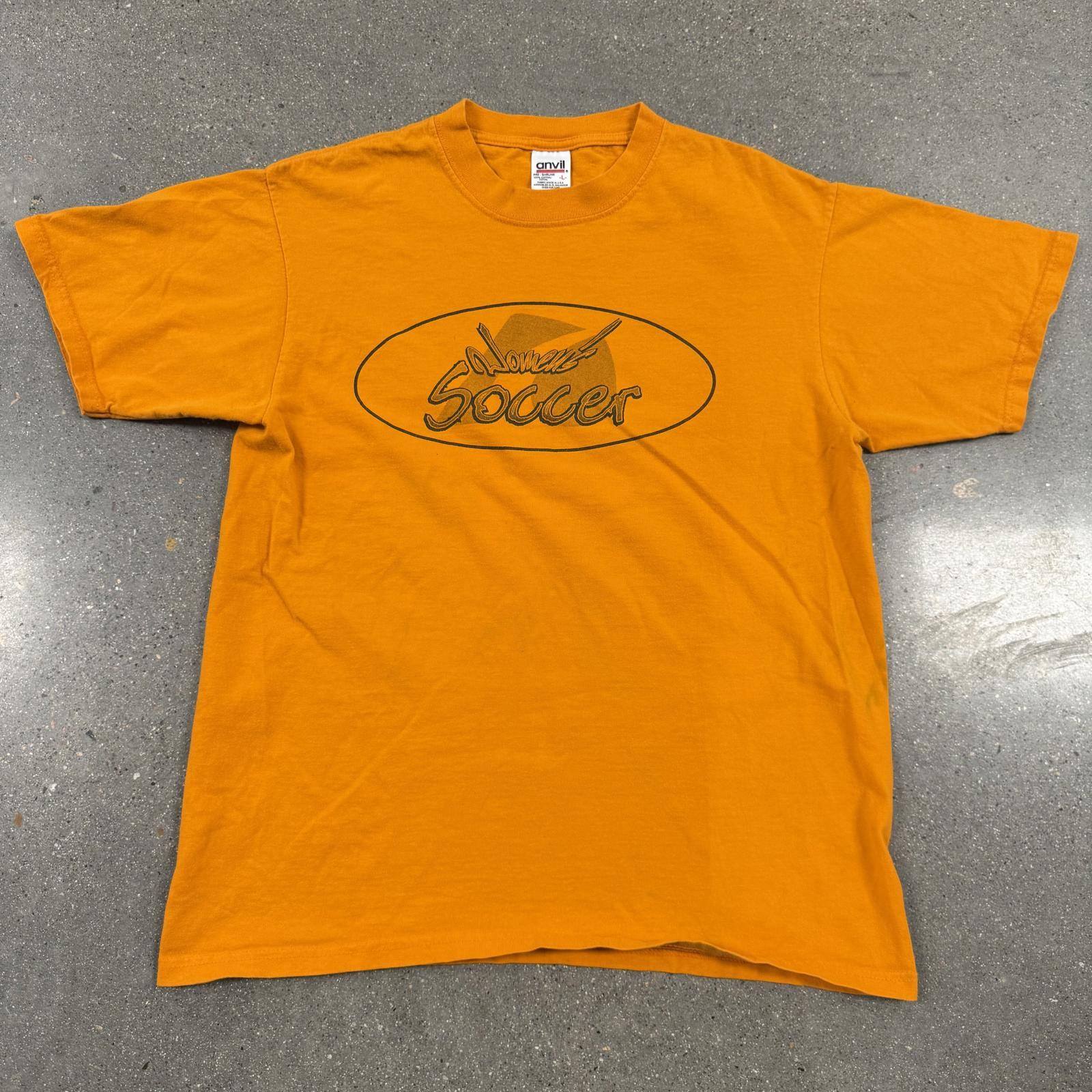 Vtg 1999 Anvil Women’s Soccer Doane College T-Shirt Orange L