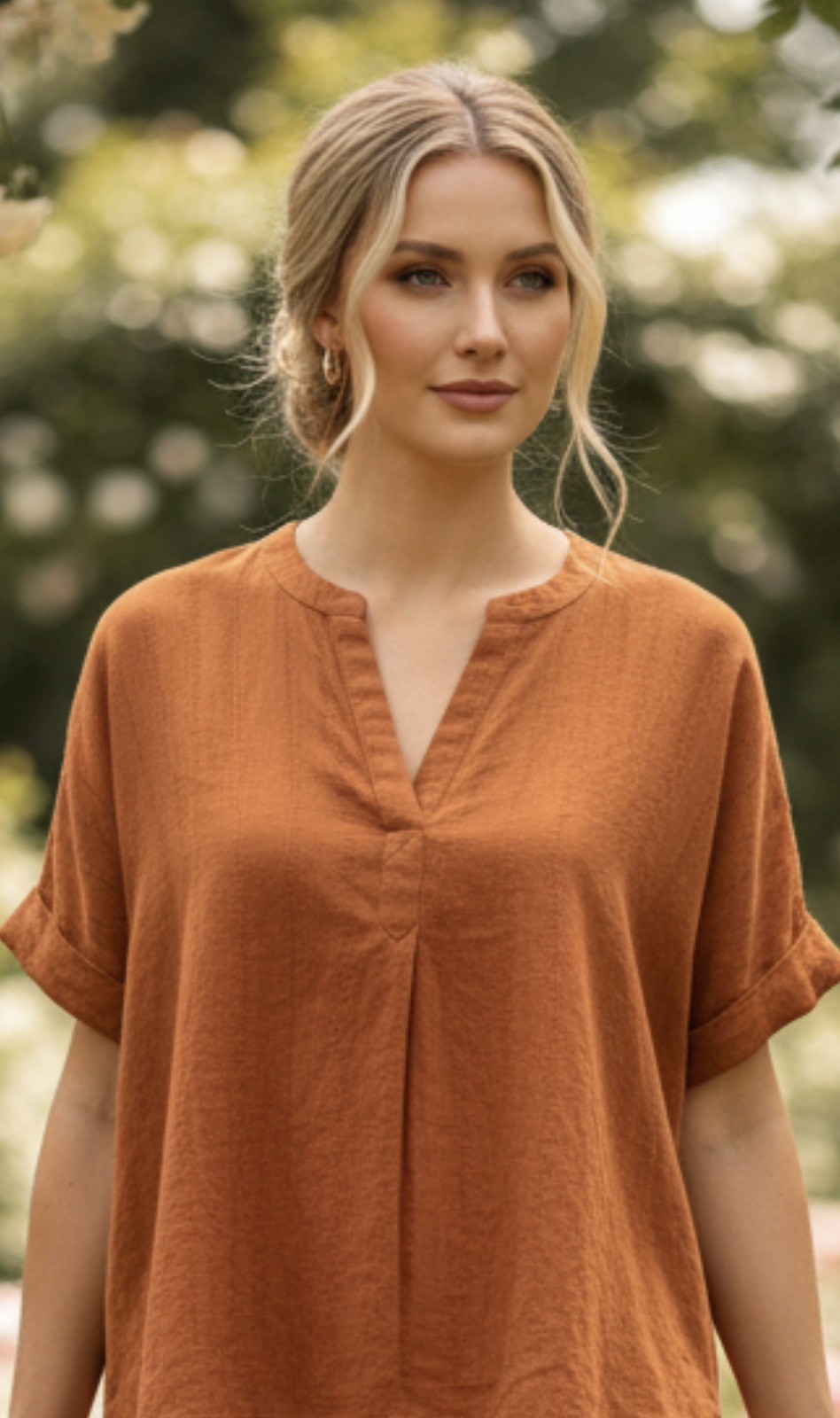 Madewell M Women’s Lakeline Cotton Popover Shirt Boxy Popover Top Mulled Cider