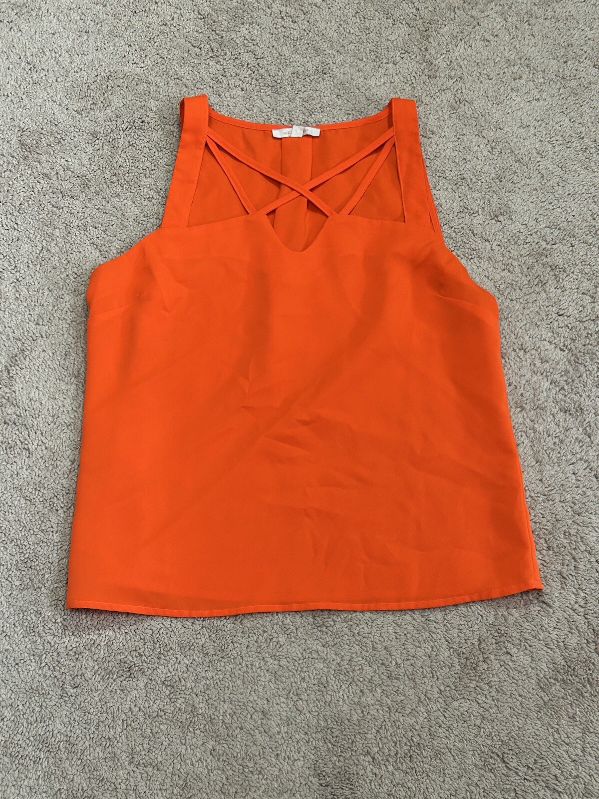 Skies Are Blue Petite Size Medium Orange Strappy Classsic Dressy Flowy Comfort