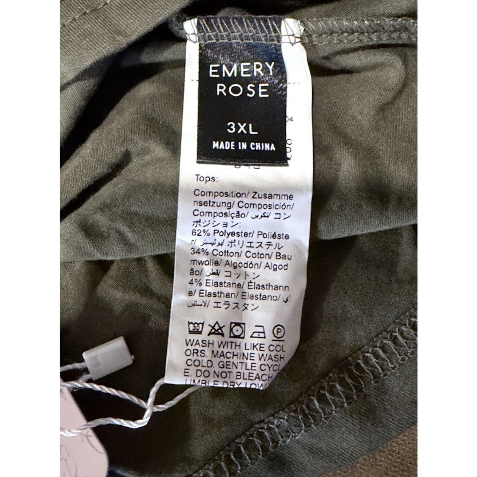 Women’s Emery Rose Olive Long Sleeve Top Size 3XL – NWT