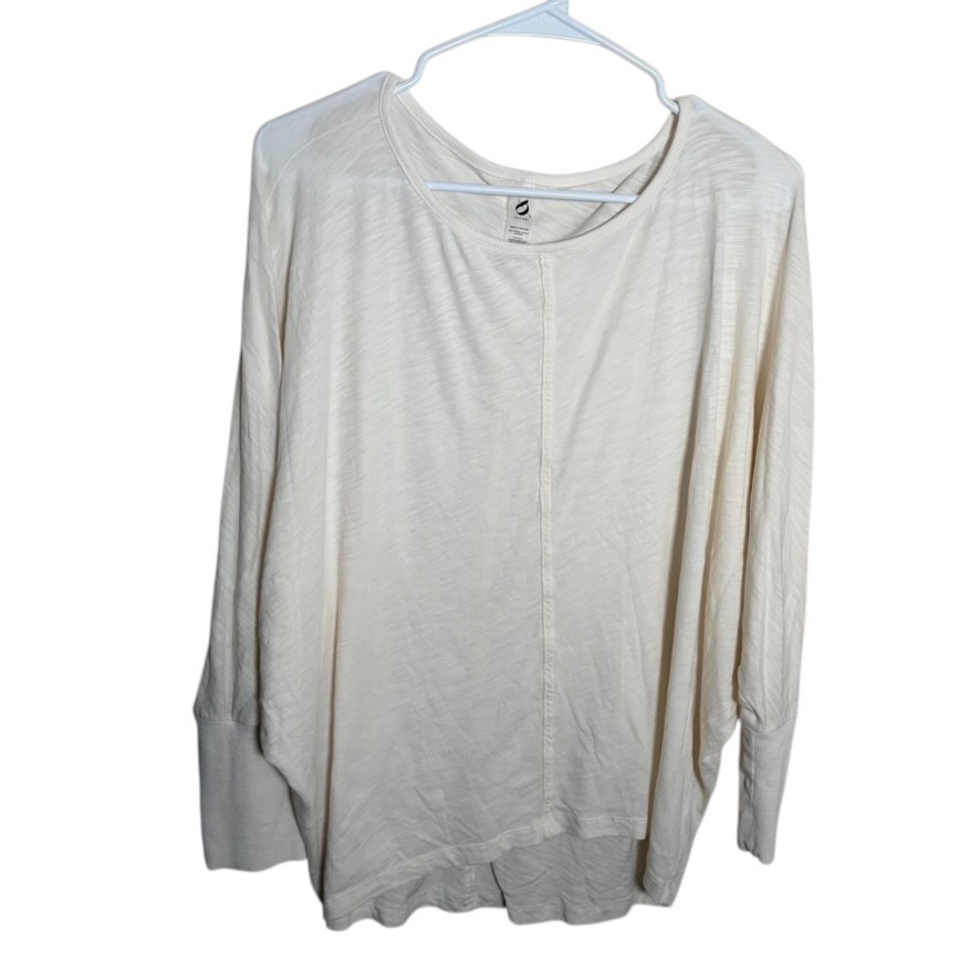 Lou & Grey Loft T-Shirt Women’s Large Ivory Cream Dolman Slouchy Sheer Top